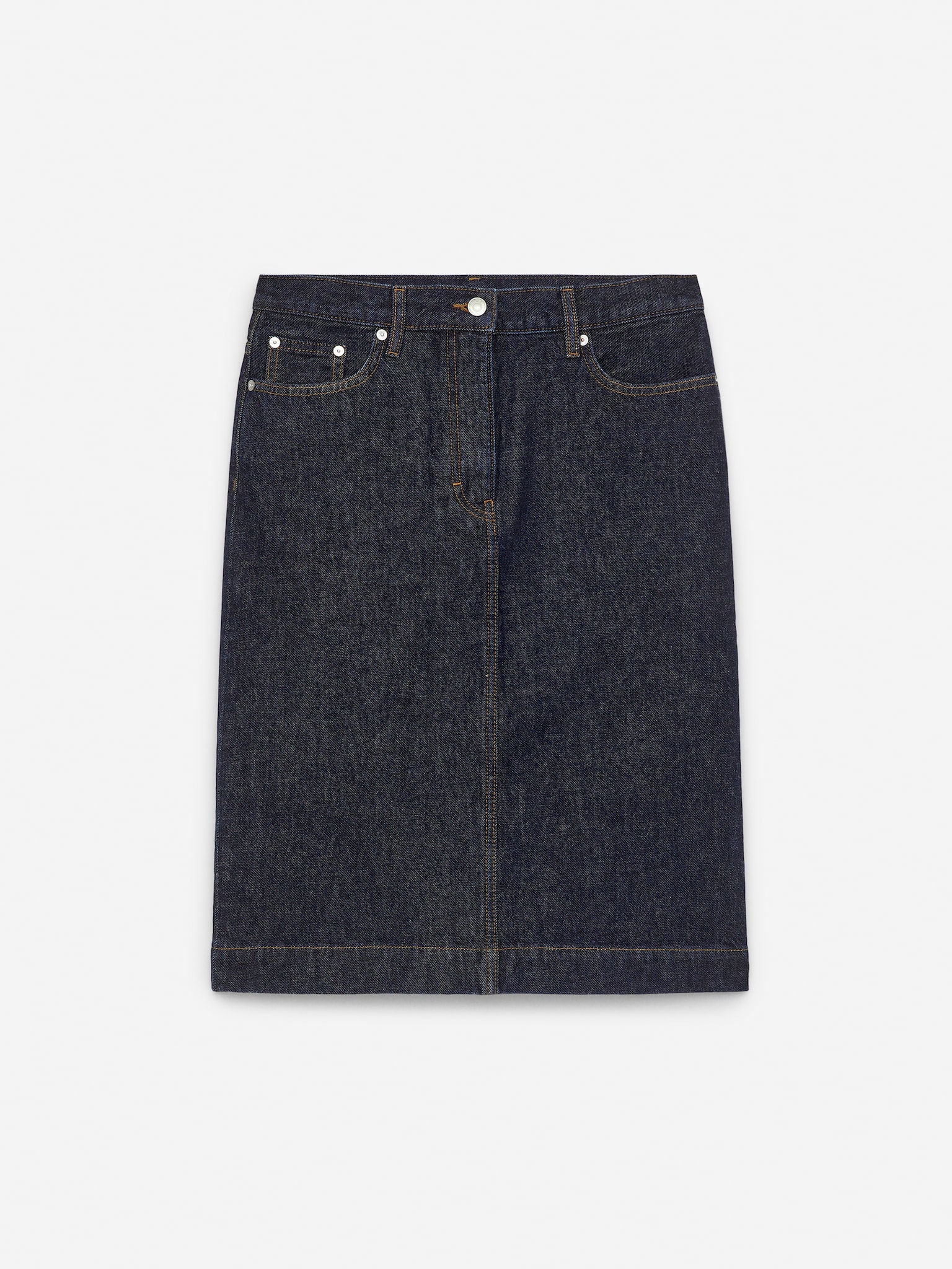 Fustă midi din denim - Albastru închis