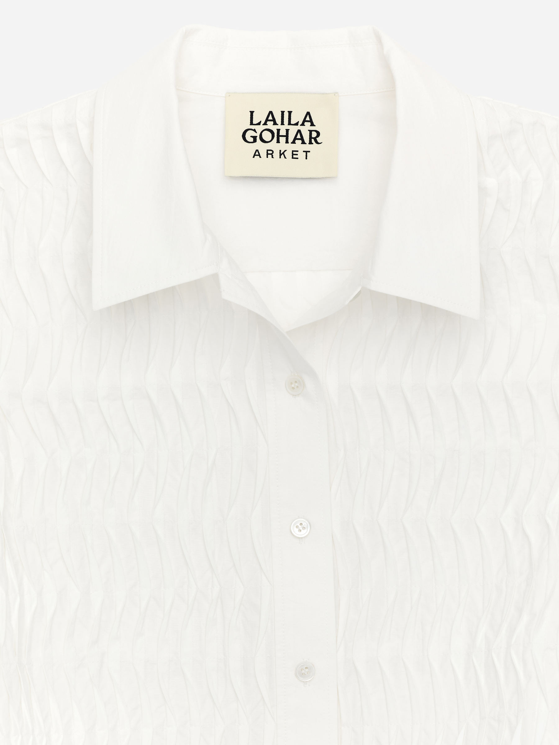 ARKET and Laila Gohar Pleated Overshirt - White - Loose fit - Women - StillMedia/DescriptiveDetail - 2