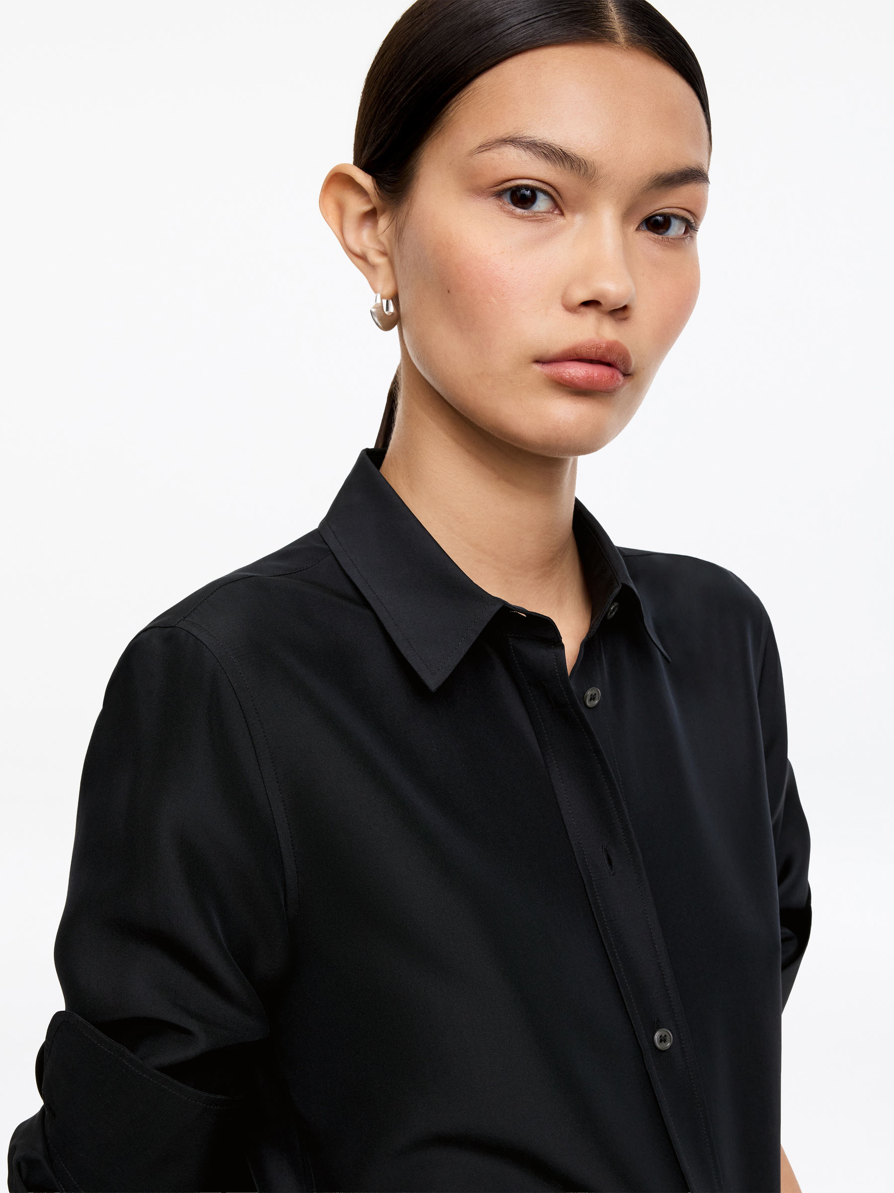Chemise en soie - Noir - Slim fit - Femme - StillMedia/Lookbook - 10