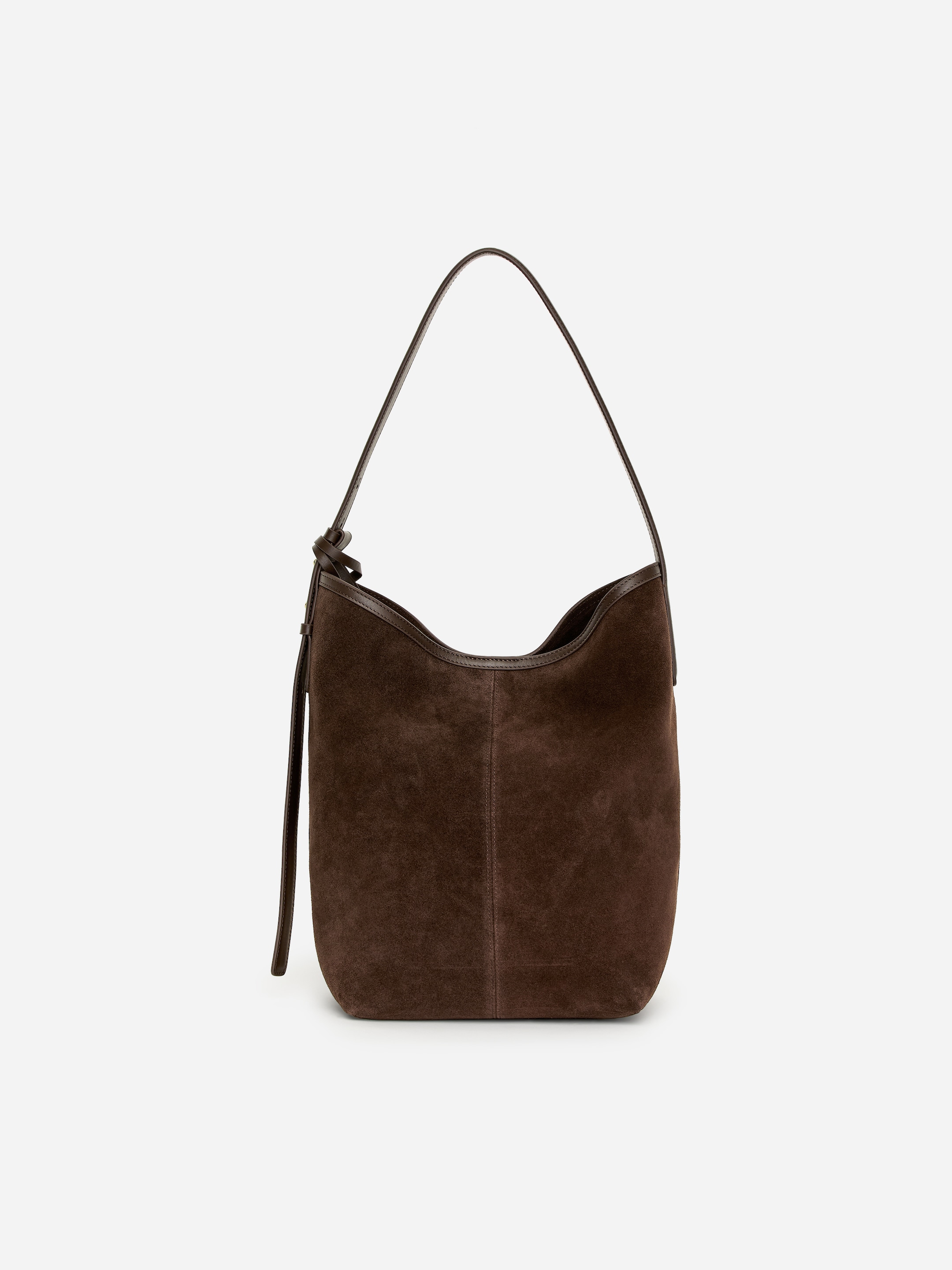Bucket bag i spaltmocka-#594B3D-18593