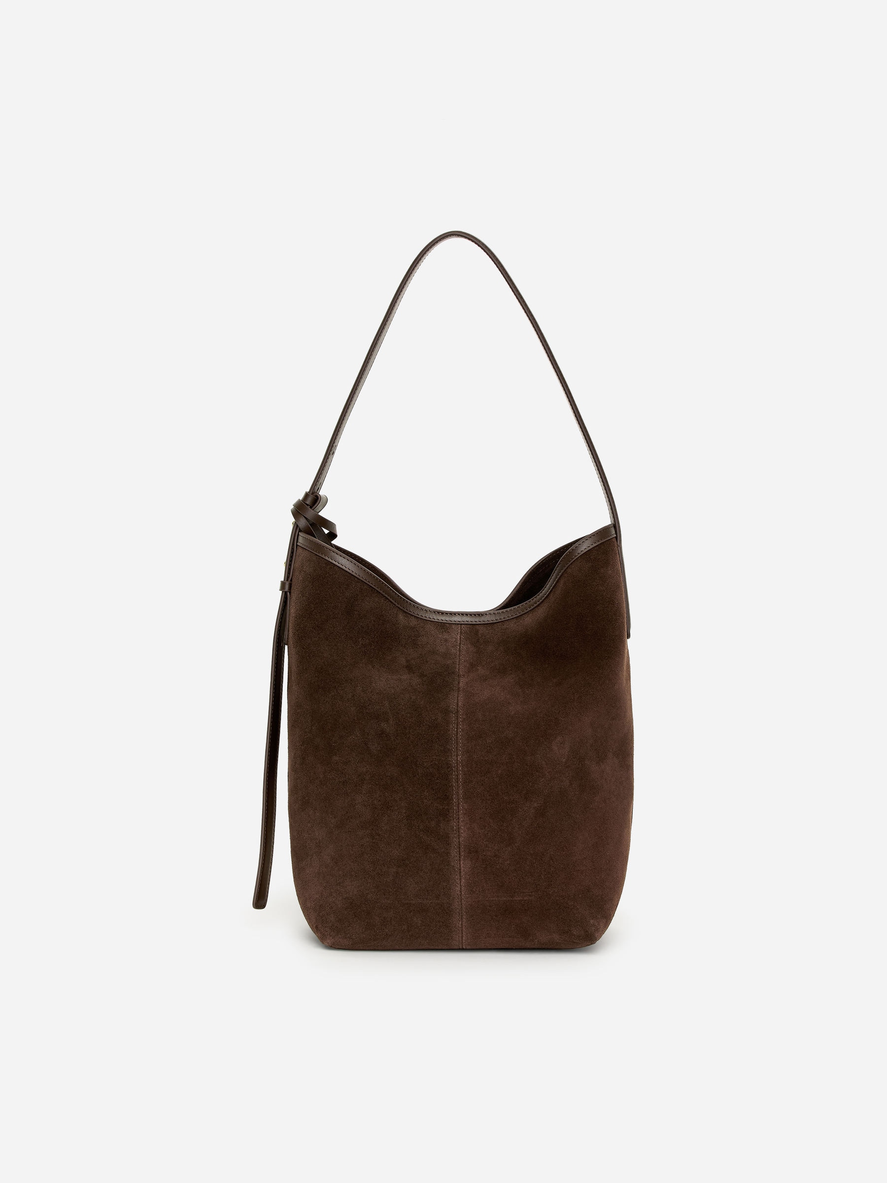 Suede Bucket Tote-#594B3D-18593