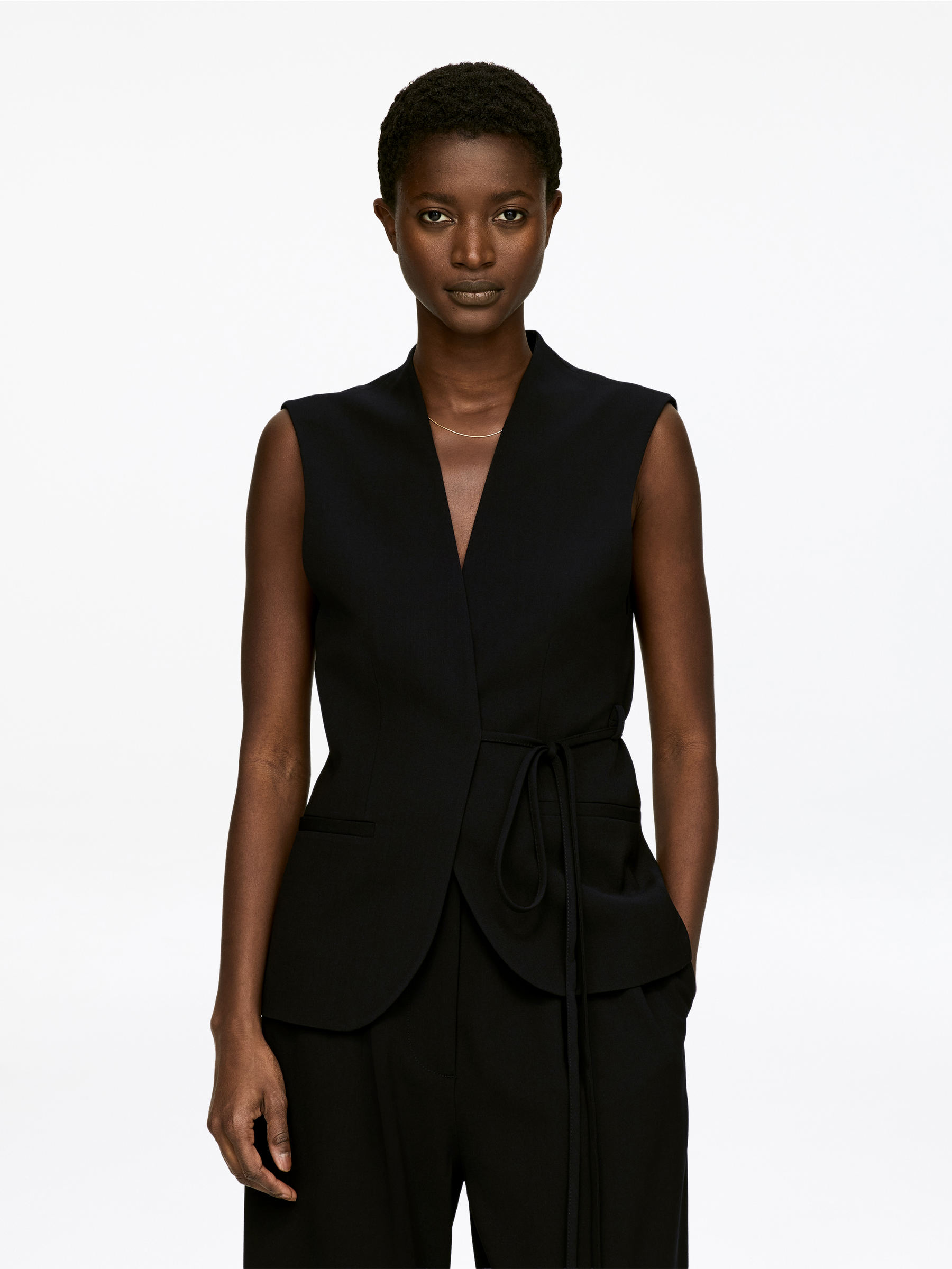 Belted Waistcoat - Black - Regular fit - Women - StillMedia/Lookbook - 6