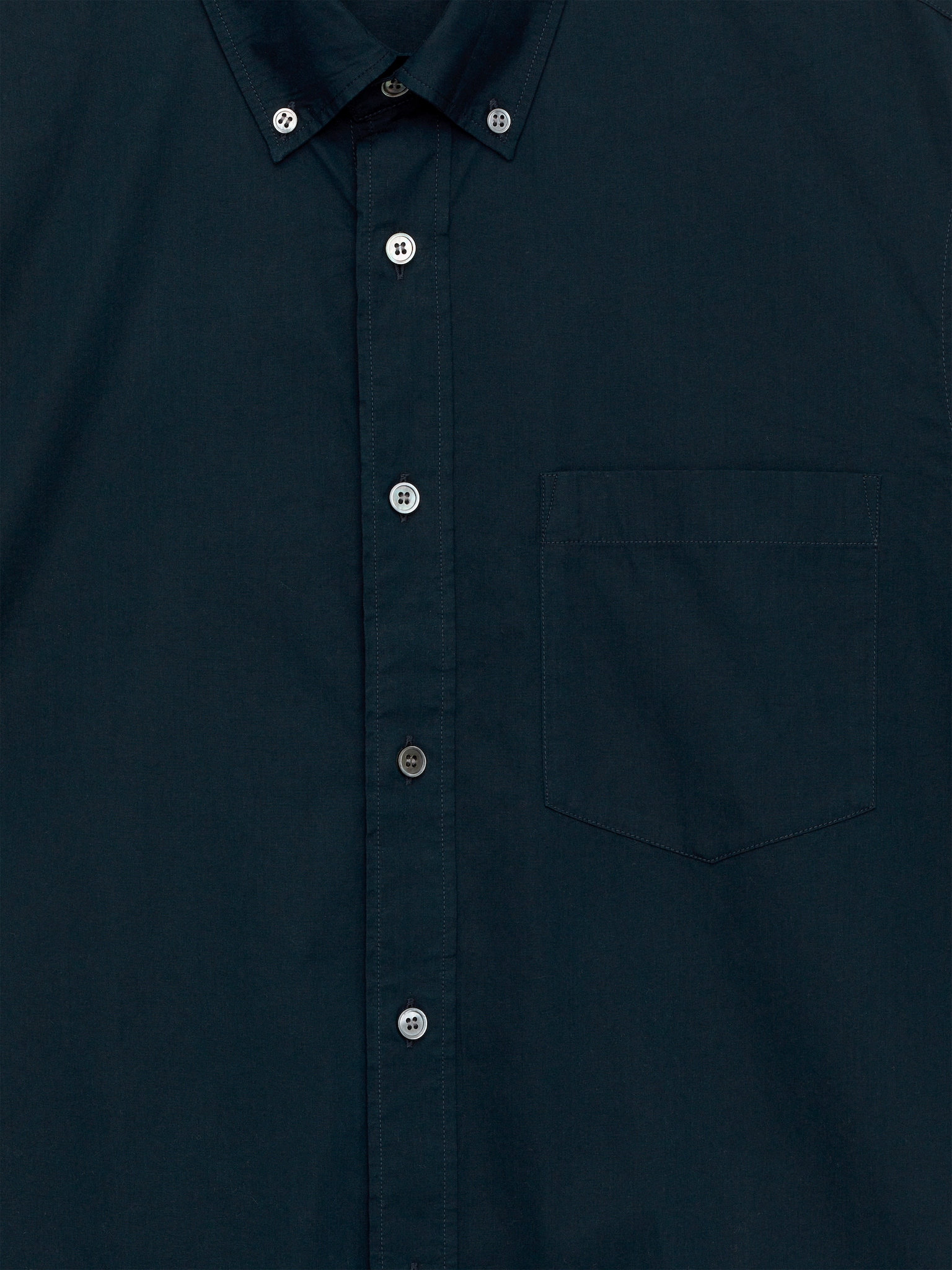 Chemise boutonnée en popeline - Bleu foncé/Blanc - 4