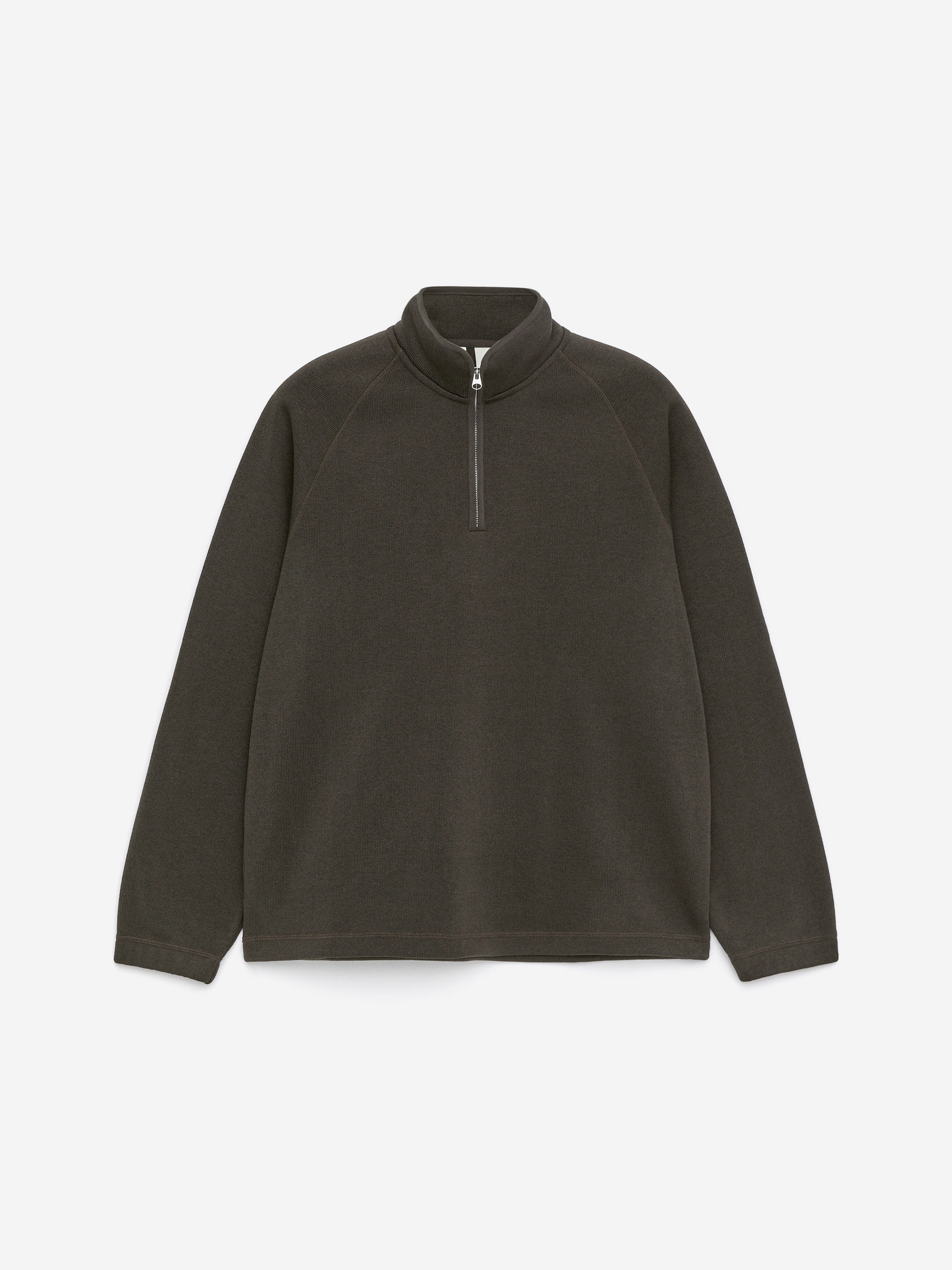 Half-Zip Fleece Sweatshirt-Beige-16649