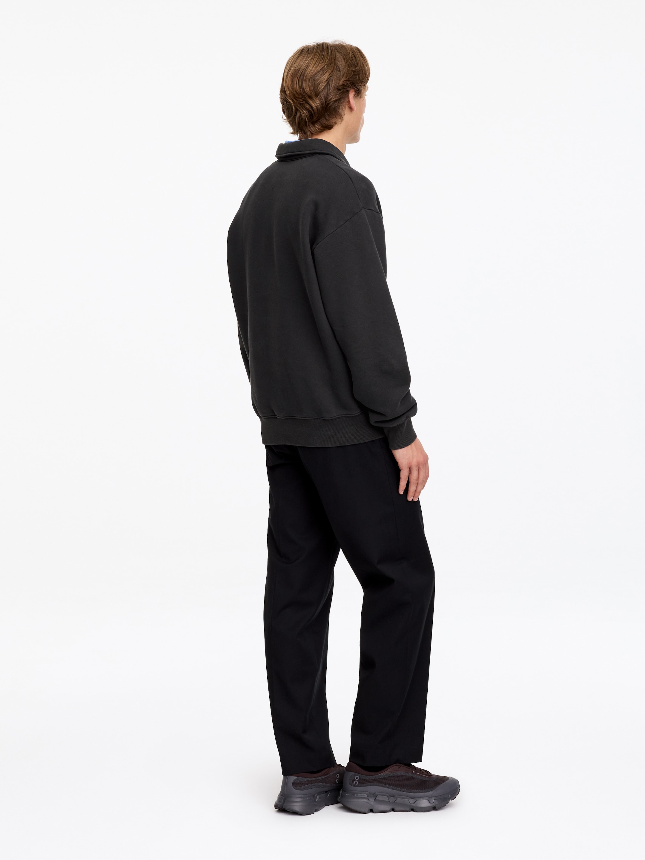 Bawełniana bluza z krótkim zamkiem błyskawicznym - Ciemnoniebieski - Fason normalny - men - StillMedia/Lookbook - 4