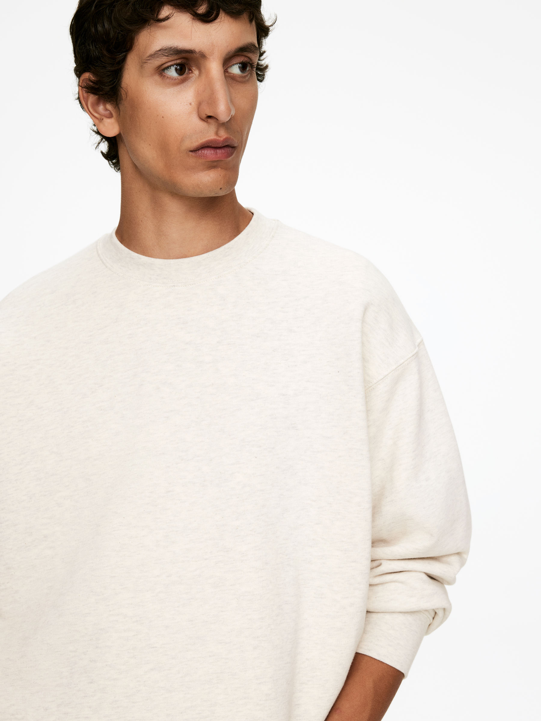 Relaxed Sweatshirt - Light Grey Melange - Loose fit - Men - StillMedia/Lookbook - 15