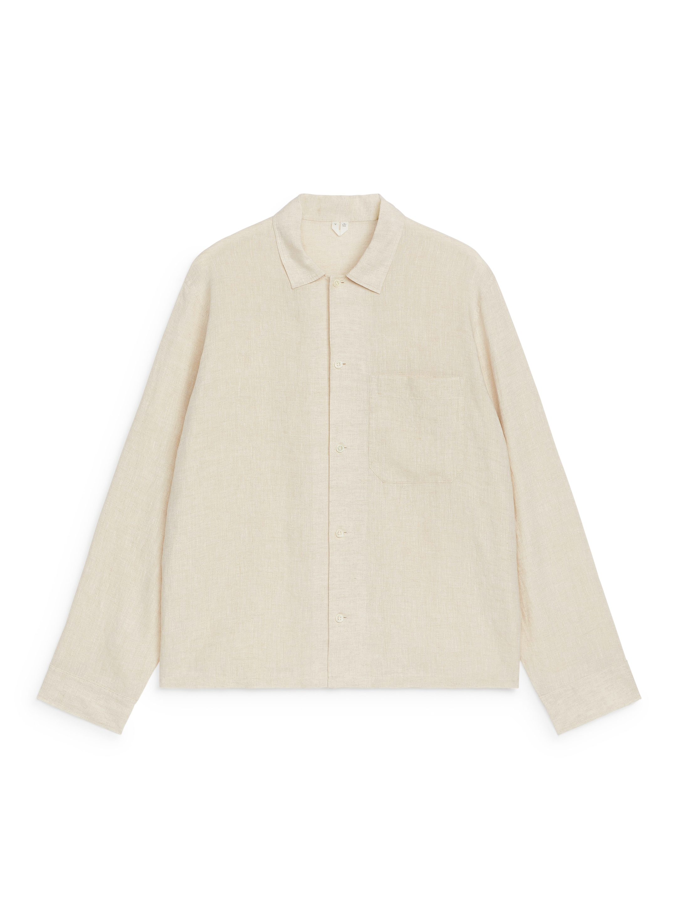 Visa större bild: Skjorta i linne - Beige - HERR | H&M FI 1
