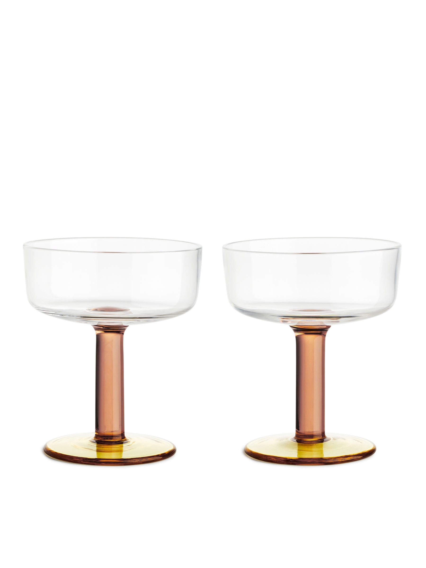 Coupe Glasses Set of 2 - Pink/Yellow - Homeware - StillMedia/DescriptiveStillLife - 1