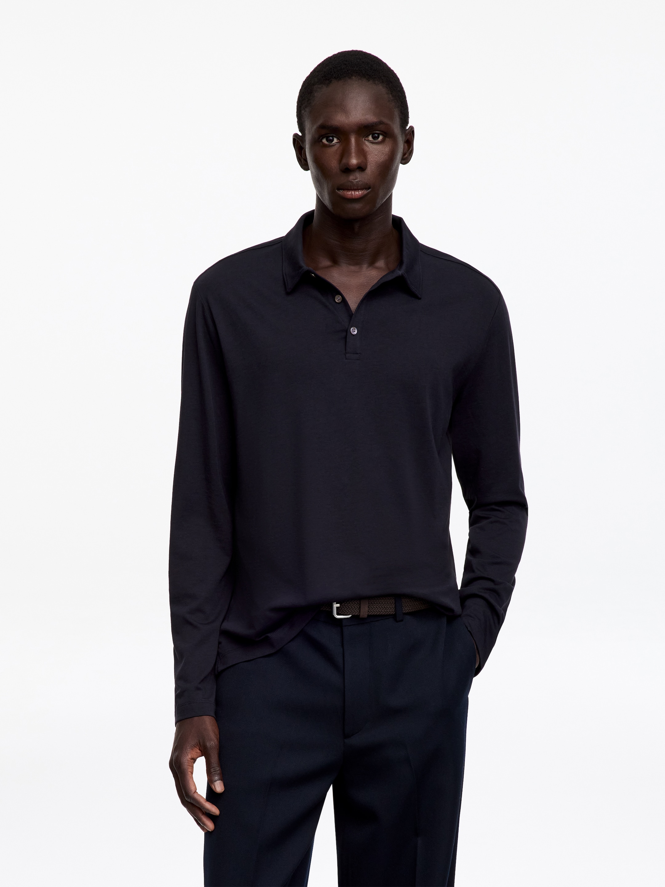 Leichtes Poloshirt-Blue-20359