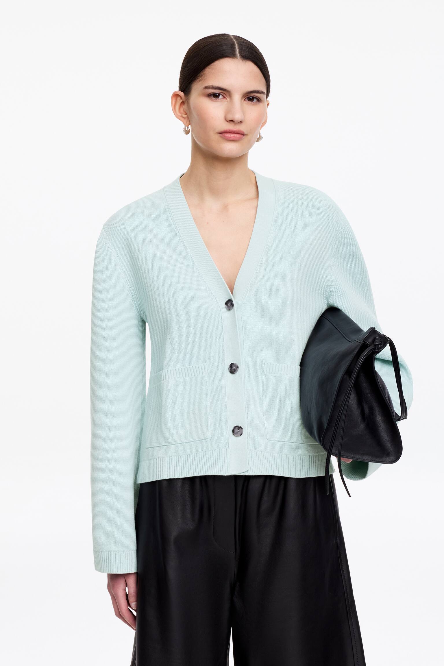 Cardigan din bumbac - Turcoaz Deschis/Roșu/Maro închis/Mole deschis - 1