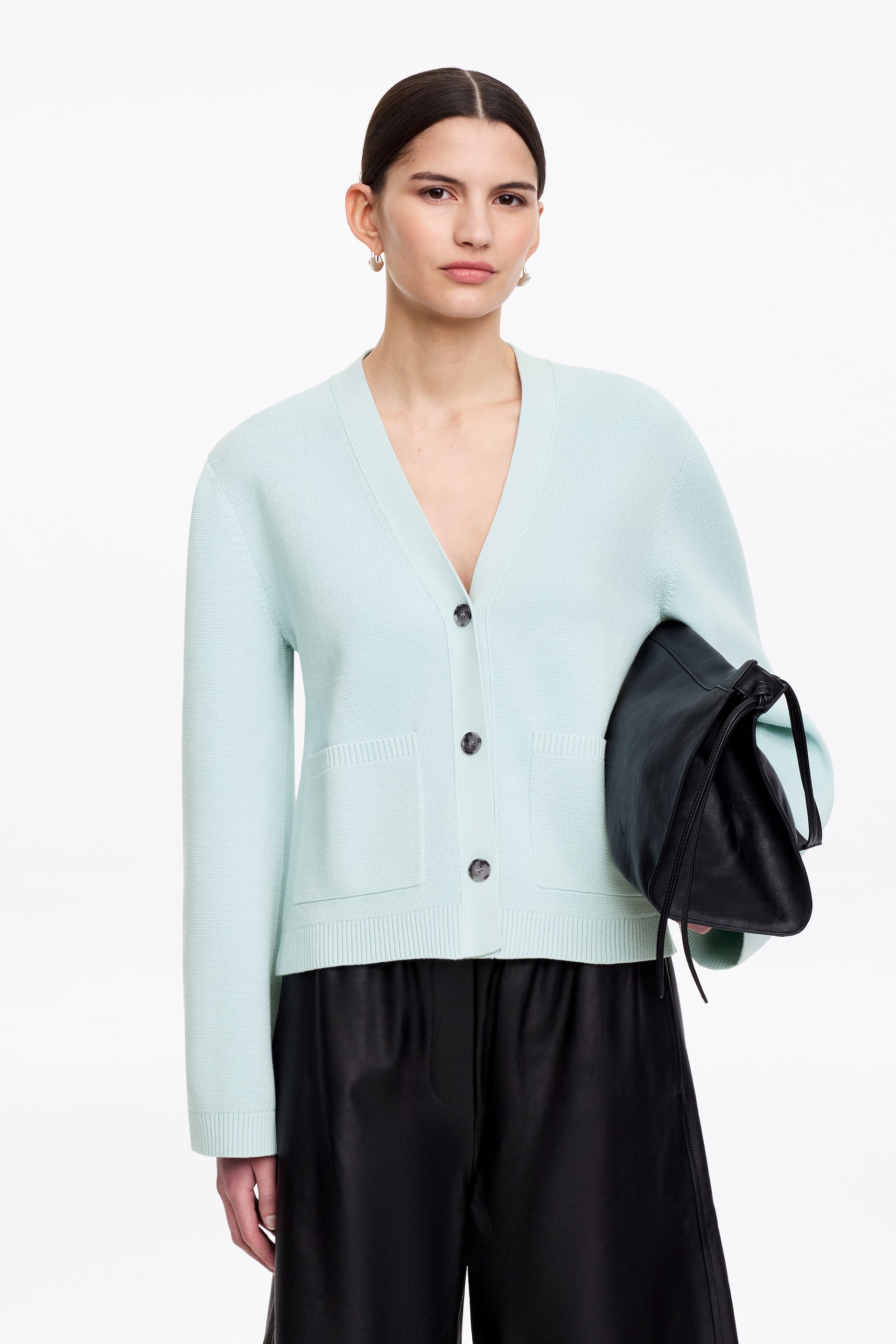 Größeres Bild ansehen: Strickjacke aus Baumwolle - Helltürkis - Ladies | H&M DE 1