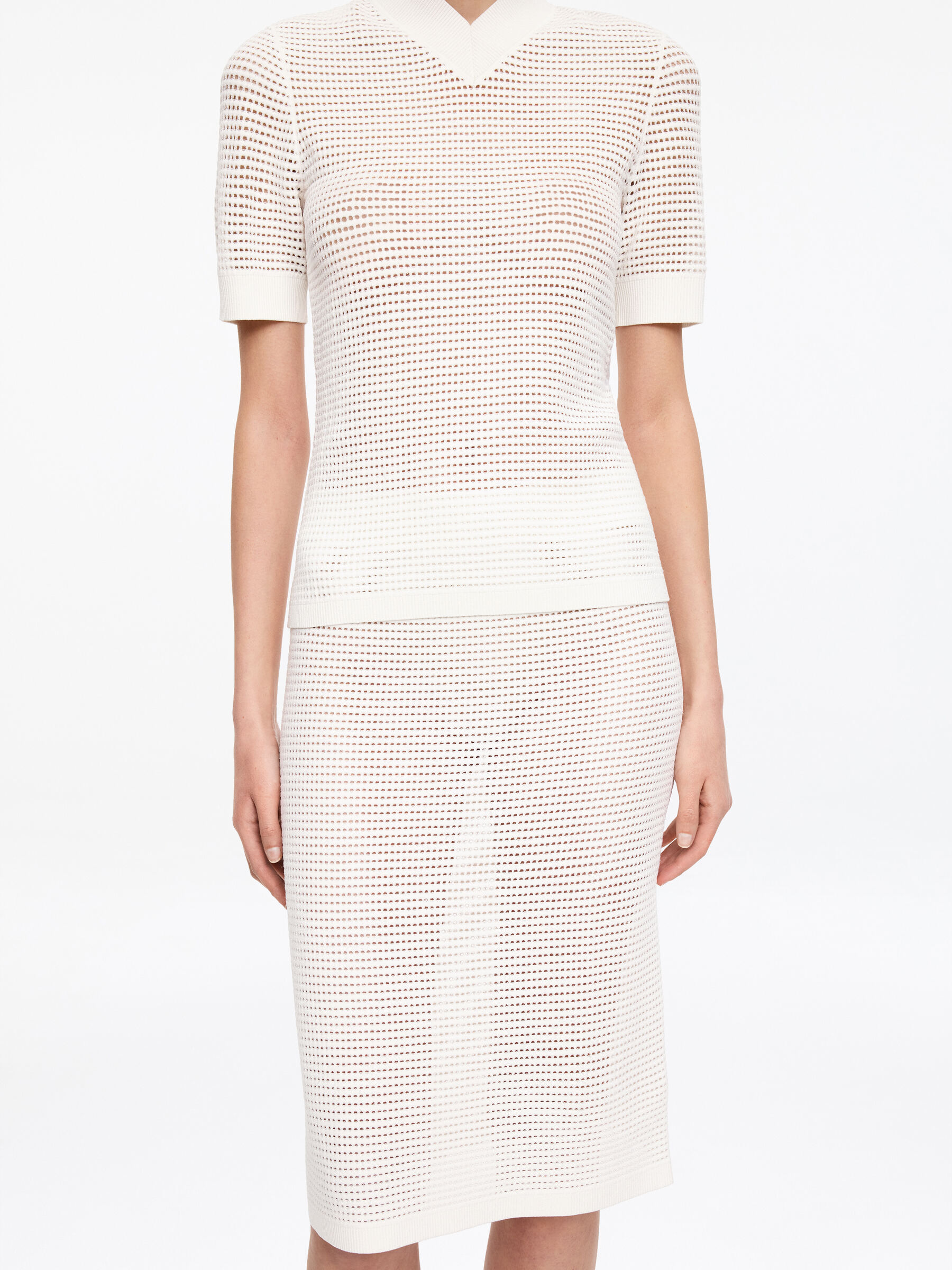 Jupe crayon en maille - Blanc - Regular fit - Femme - StillMedia/Lookbook - 2