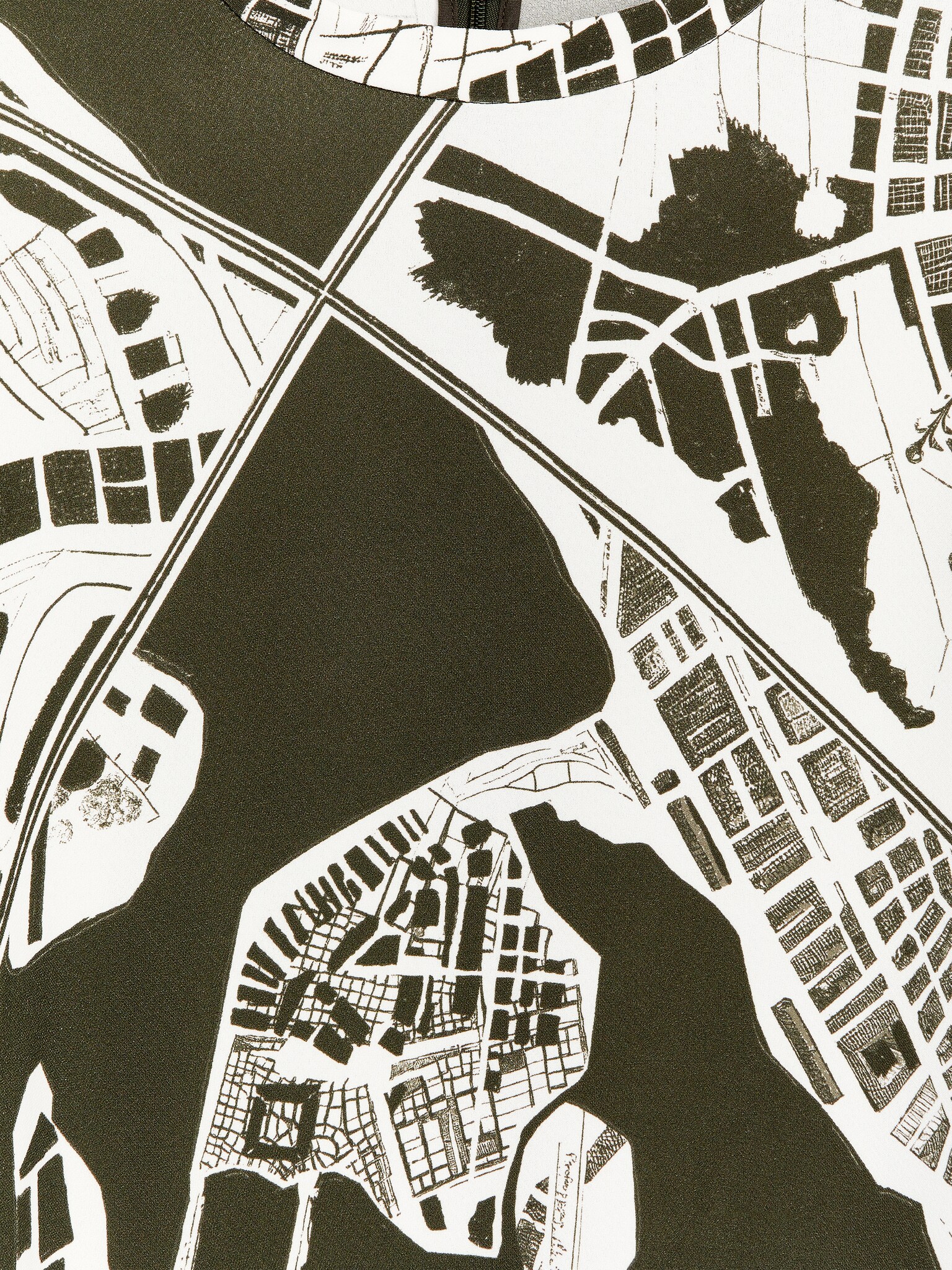 Stockholm Print Maxi Dress - Off White/Khaki Green - 2