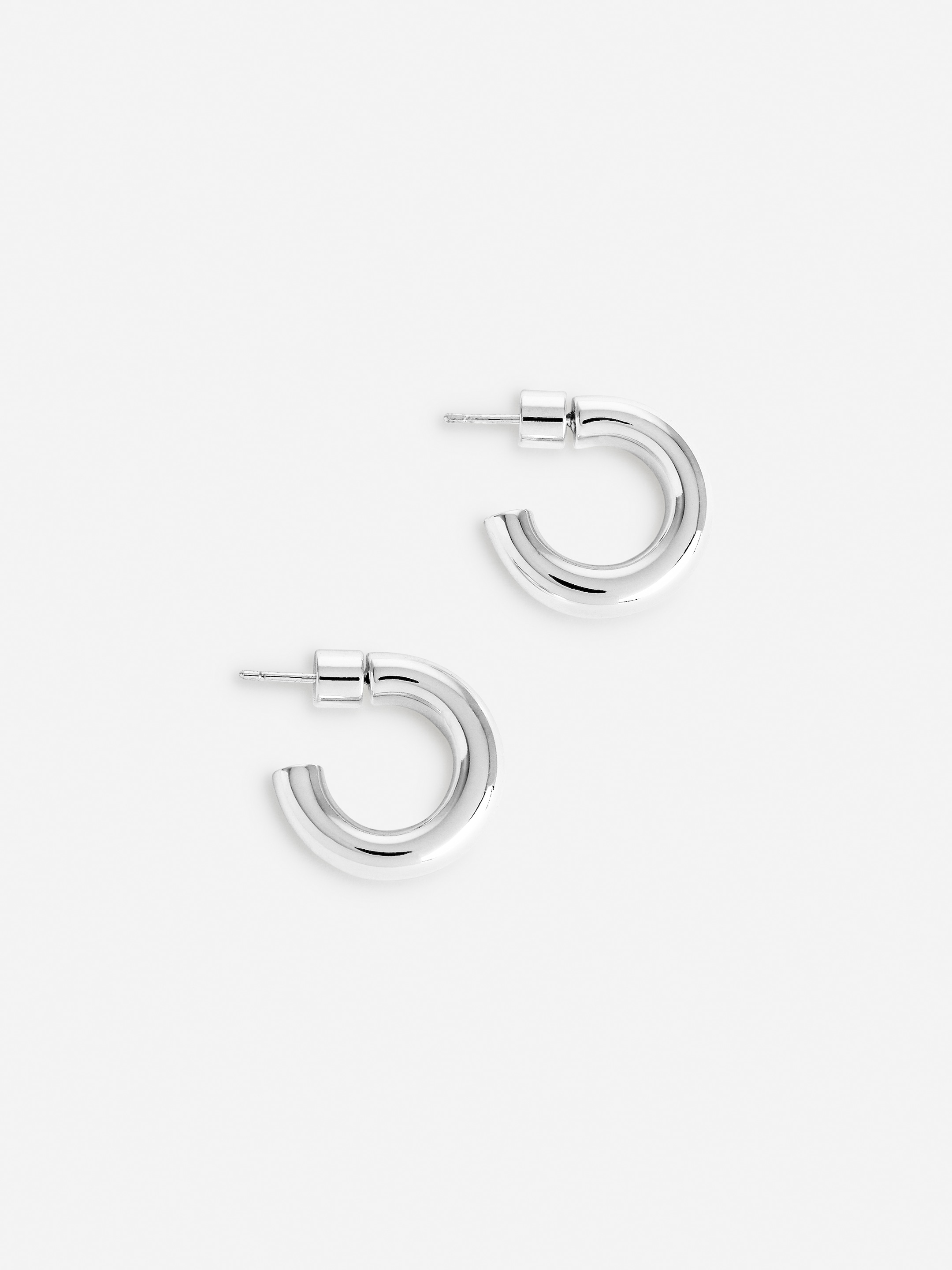 Chunky Hoop Earrings-#DFDEDE-7022