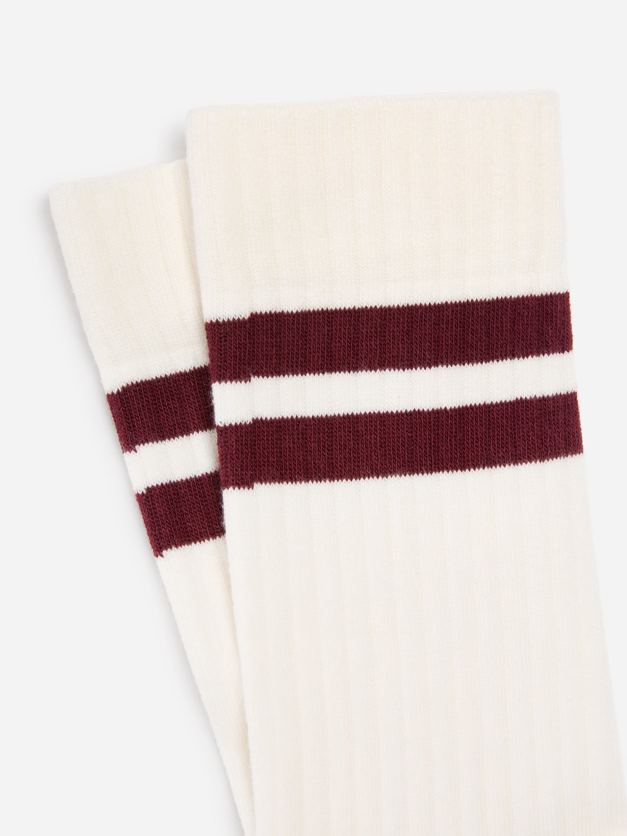Sporty Cotton Socks - Off White/Plum - Men - StillMedia/DescriptiveDetail - 2