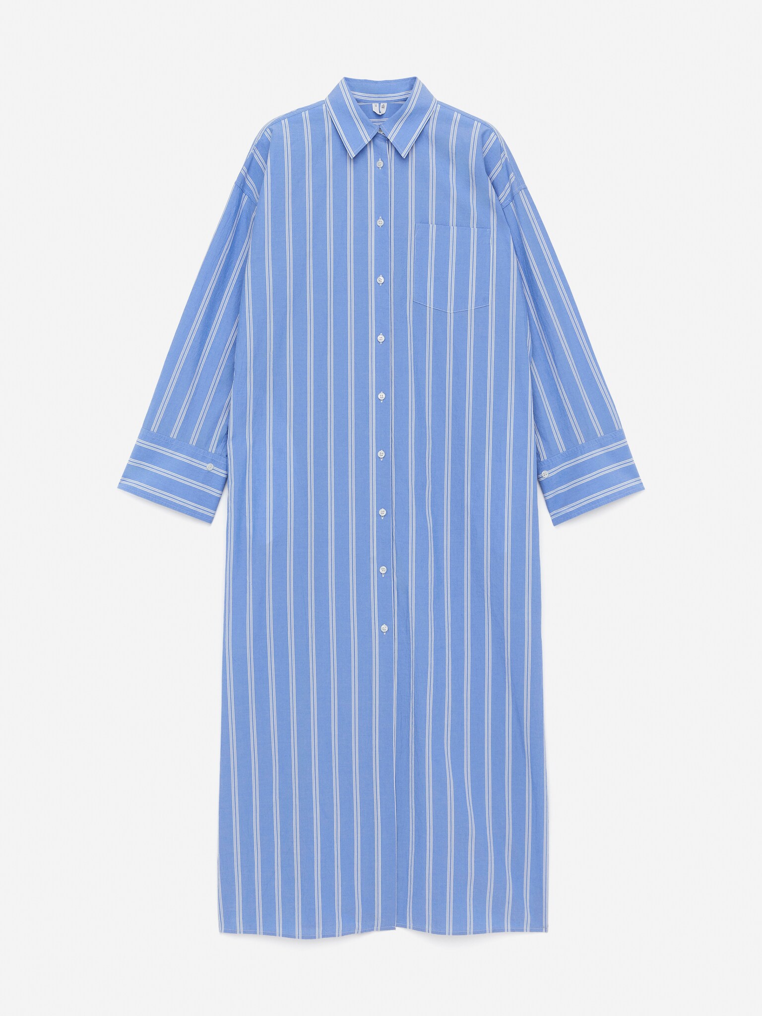 Robe-chemise en coton - Bleu/Blanc