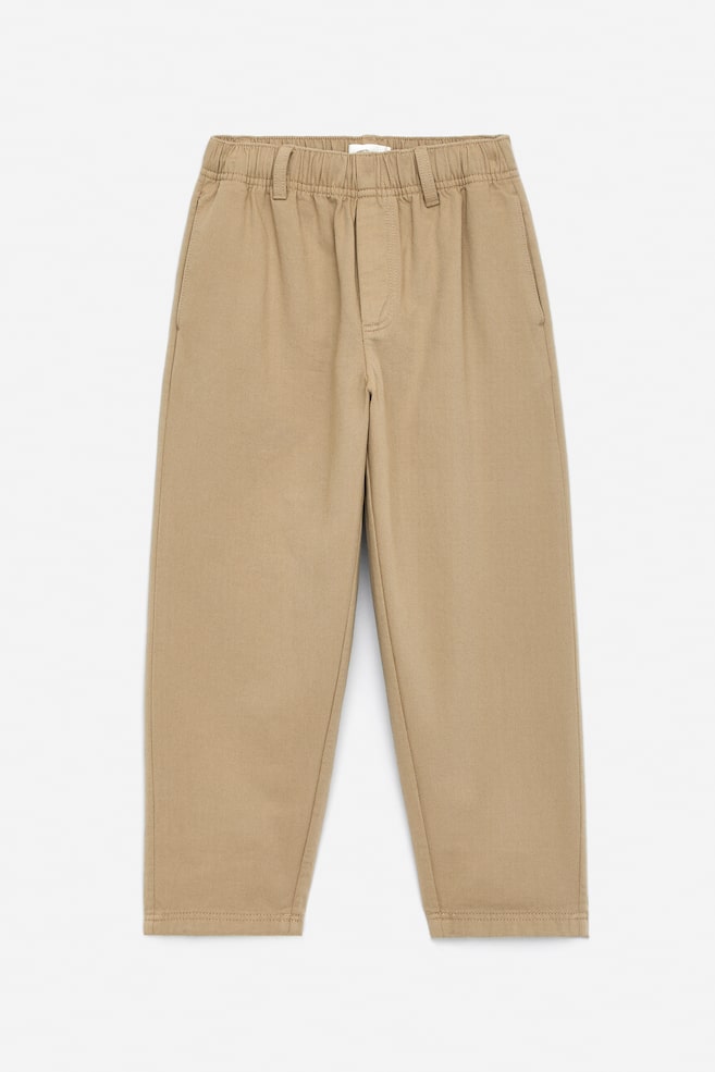 Baumwoll-Chino mit schmal zulaufendem Bein - Beige/Khaki/Dunkelblau - 1
