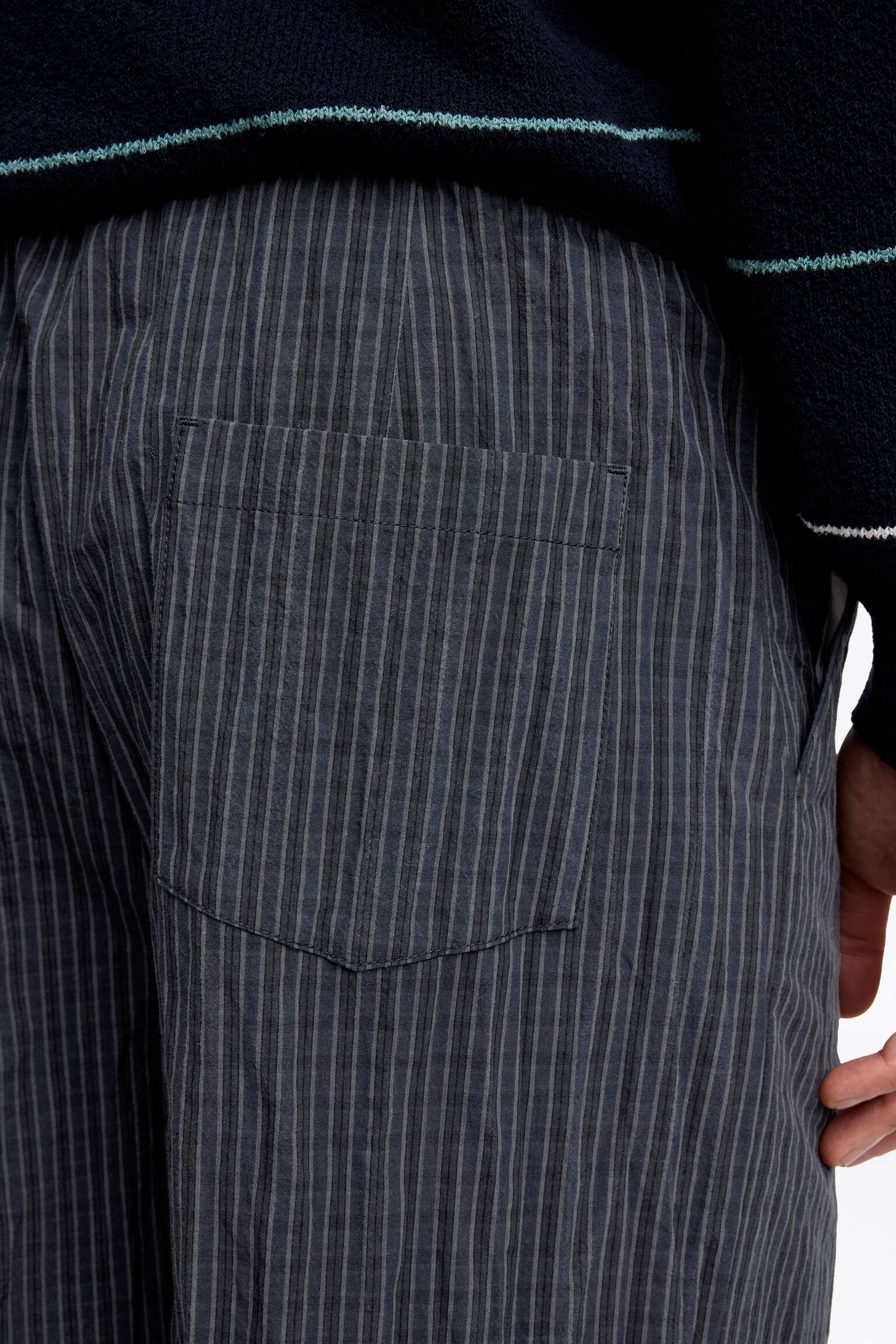 Shorts in misto cotone - Blu/A quadri - 7