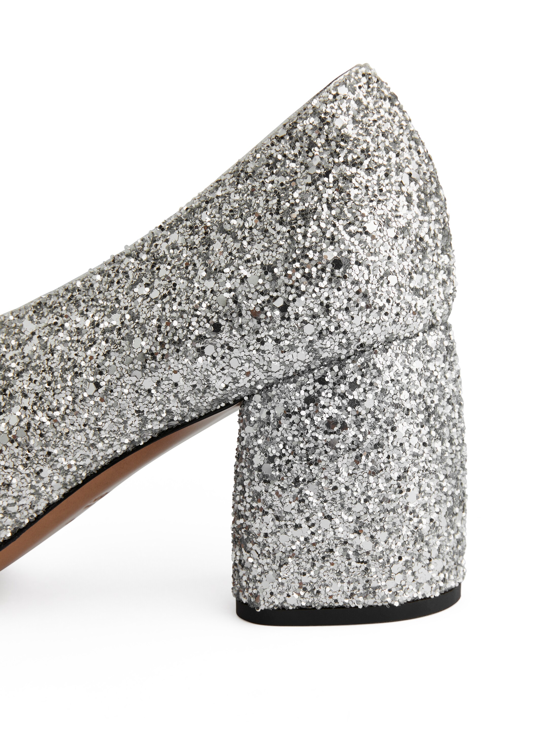 Block Heel Glitter Pumps - Silver - Women - StillMedia/DescriptiveDetail - 4