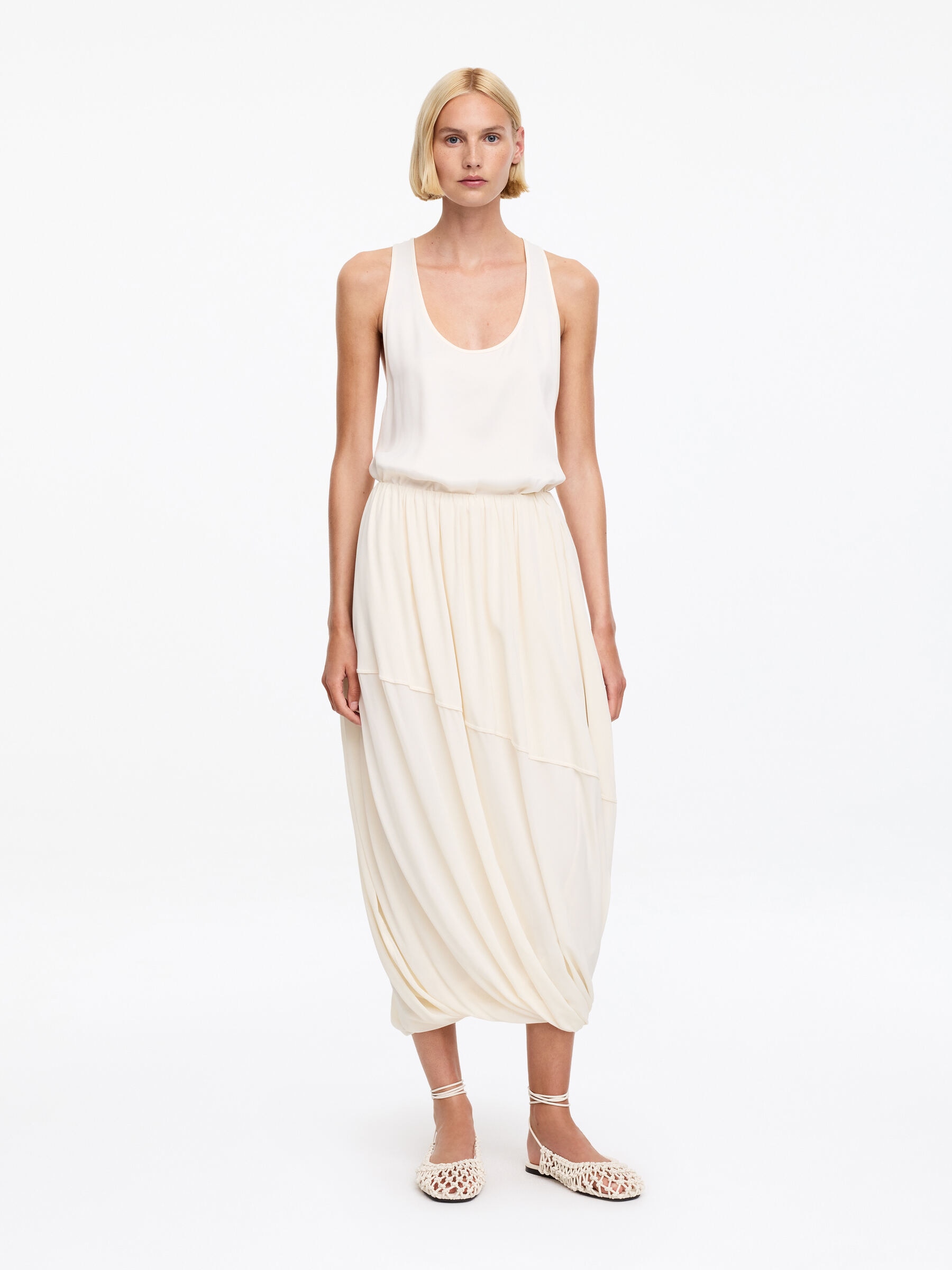 Woven Leather Slingback Flats - Off-white - Women - StillMedia/Lookbook - 6