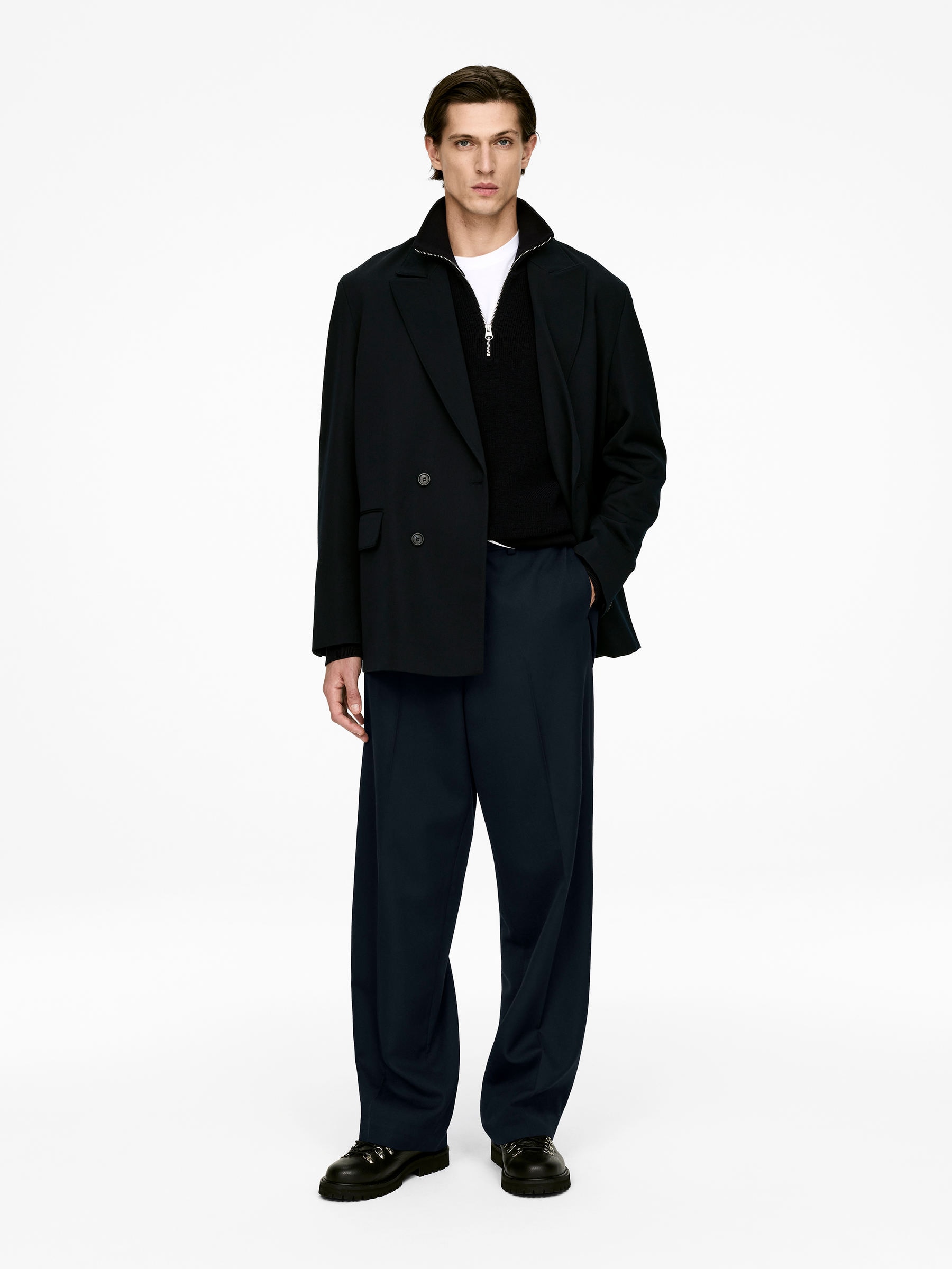 Loose-Fit Wool Trousers-#272930-16133