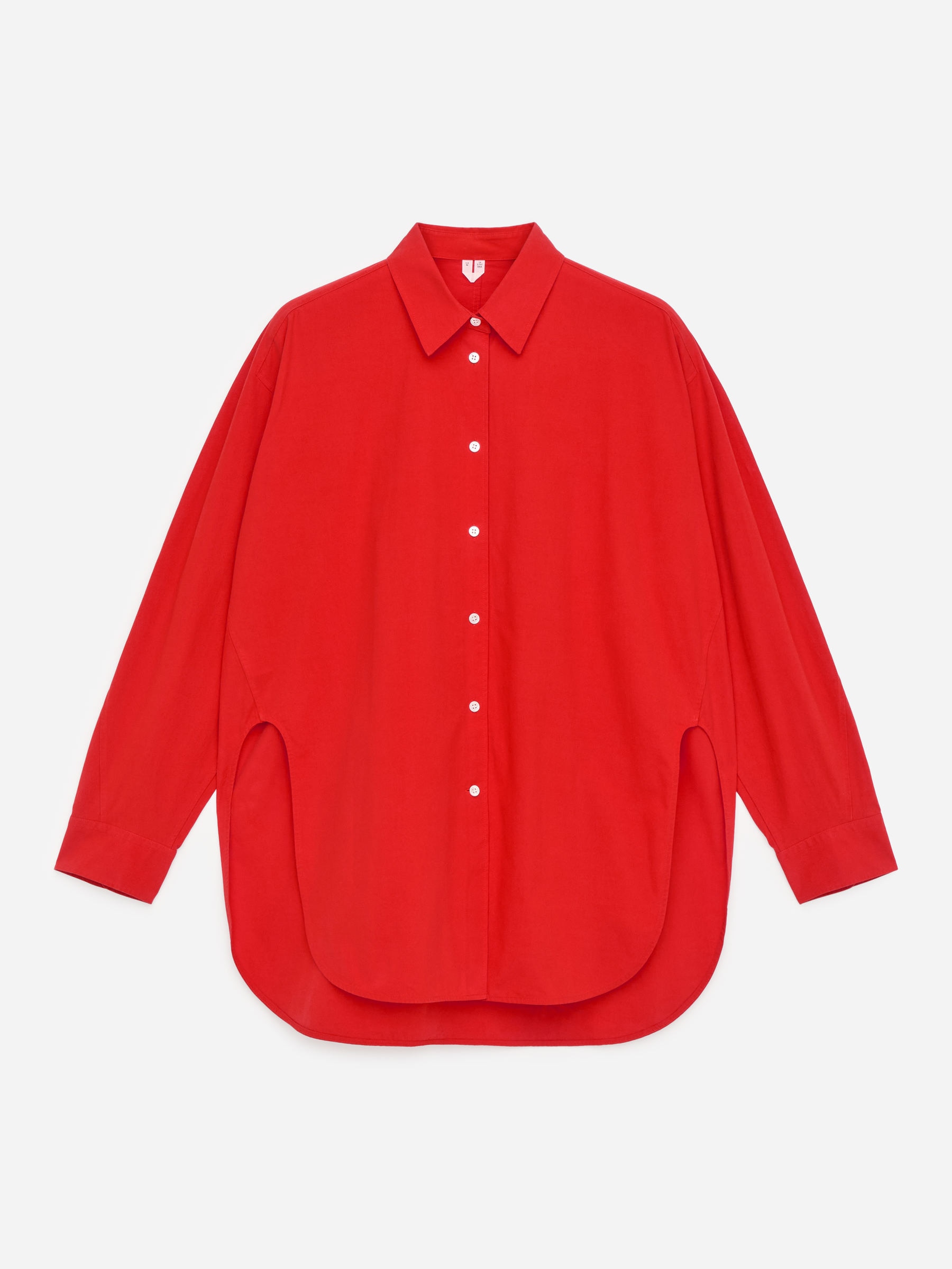 Chemise avec fente incurvée - Rouge - Loose fit - Femme - StillMedia/DescriptiveStillLife - 1