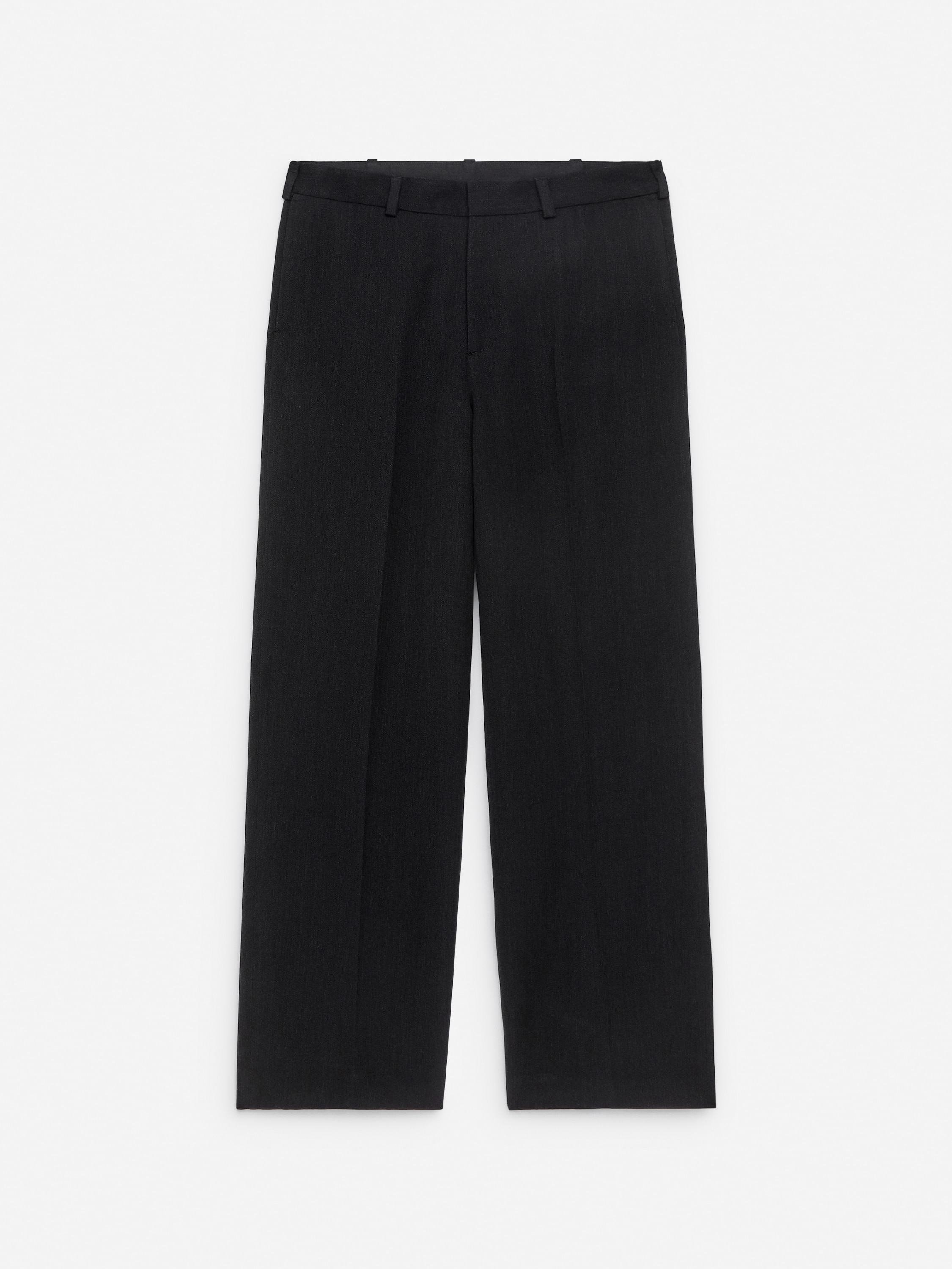 Loose Fit Wool Trousers - Dark Grey/Dark Blue