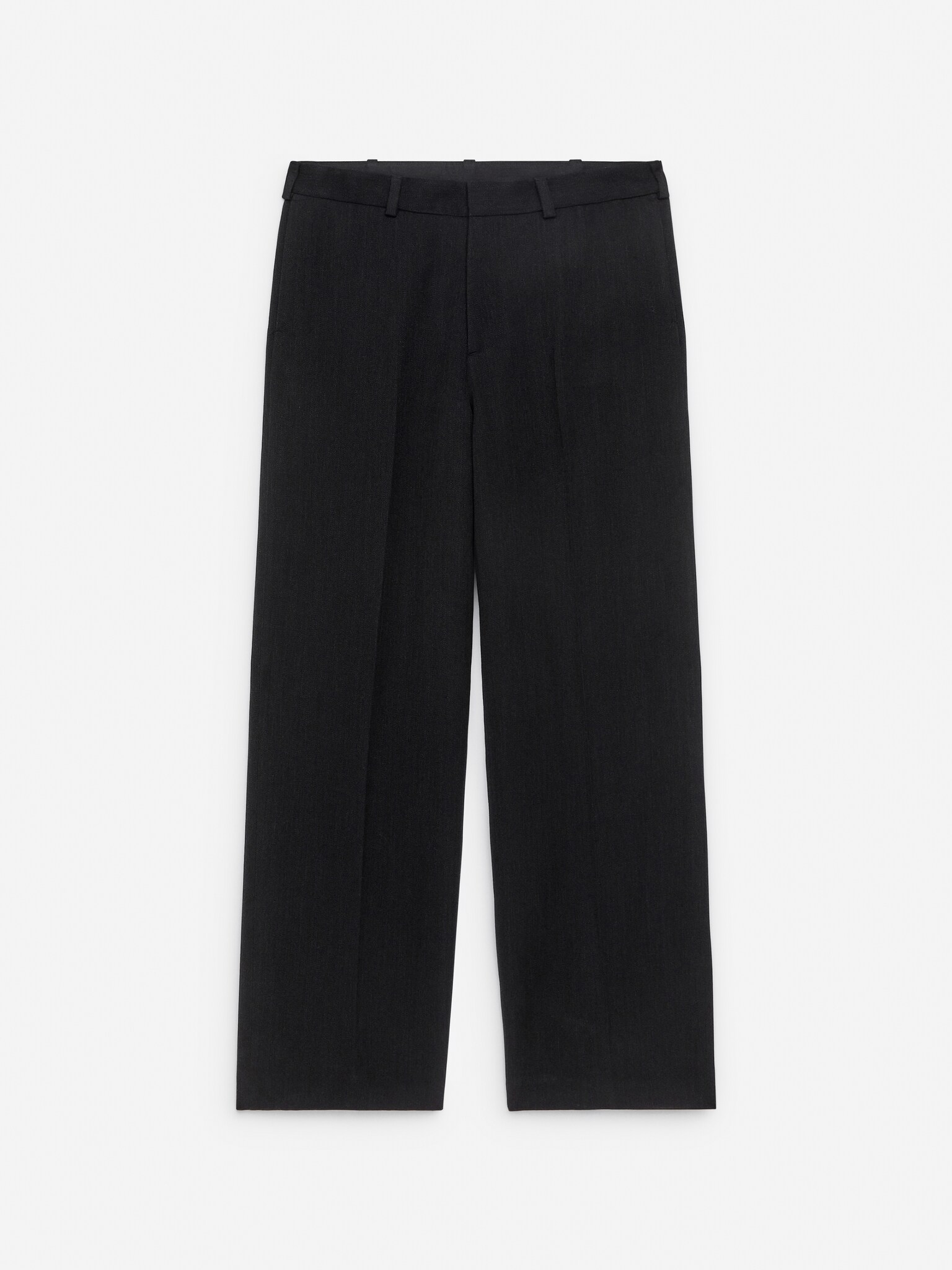 Loose Fit Wool Trousers - Dark Grey/Dark Blue - 2