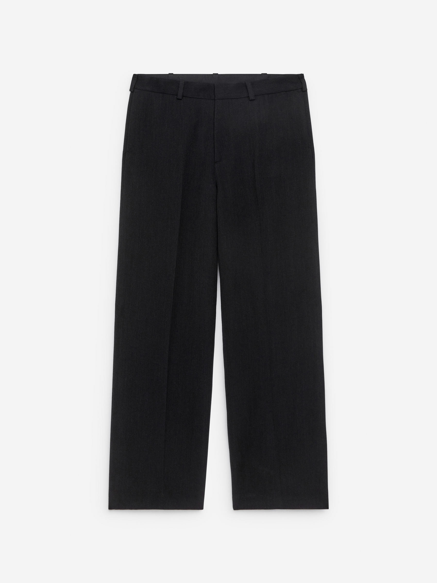 Loose Fit Wool Trousers-#323232-16138