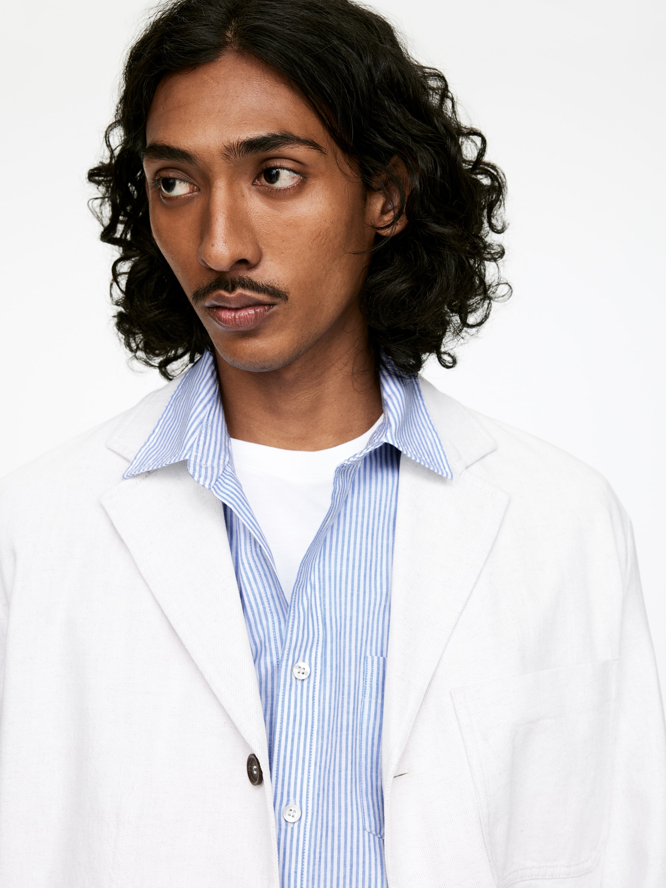 Visualizza immagine più grande: Camicia in cotone e lino - Blu/Bianco - UOMO | H&M IT 3