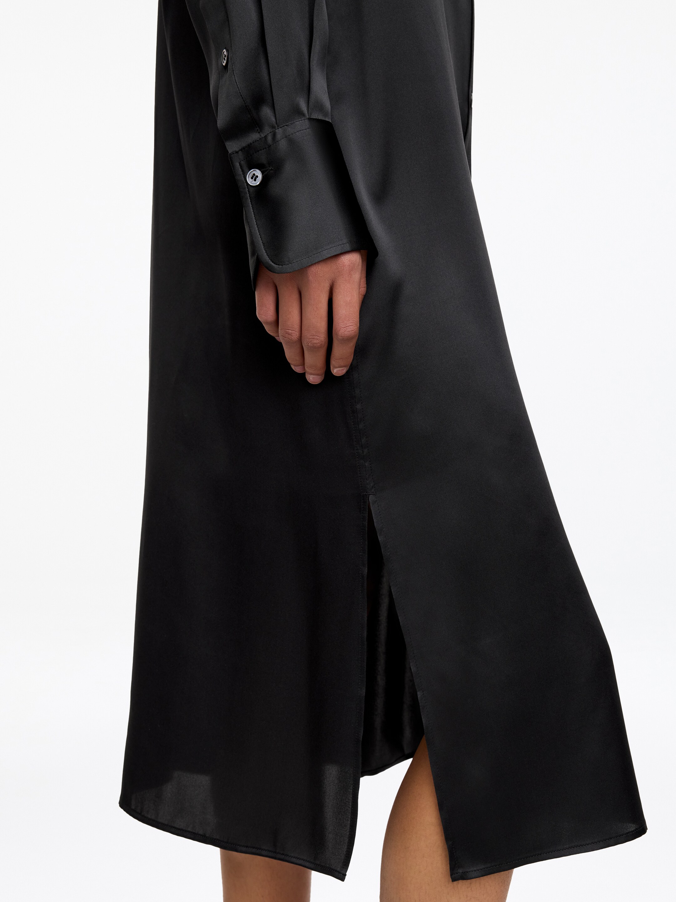 Vestido de seda abotonado - Gris oscuro - Corte estándar - Women - StillMedia/Lookbook - 2