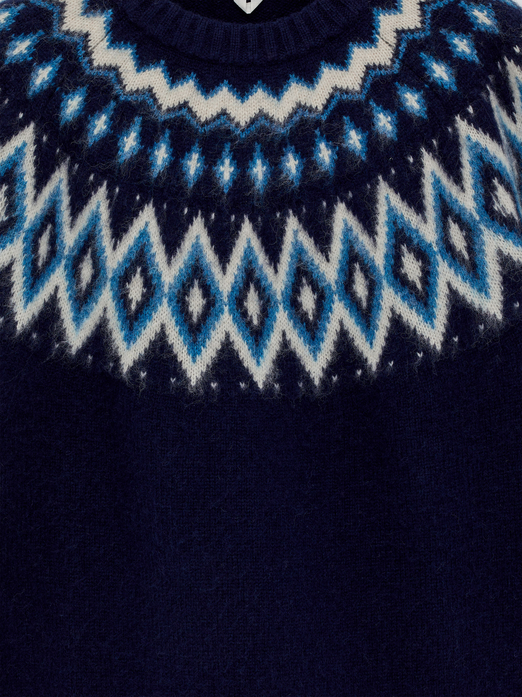 Fair Isle Wool Jumper - Blue/White - Loose fit - Men - StillMedia/DescriptiveDetail - 1