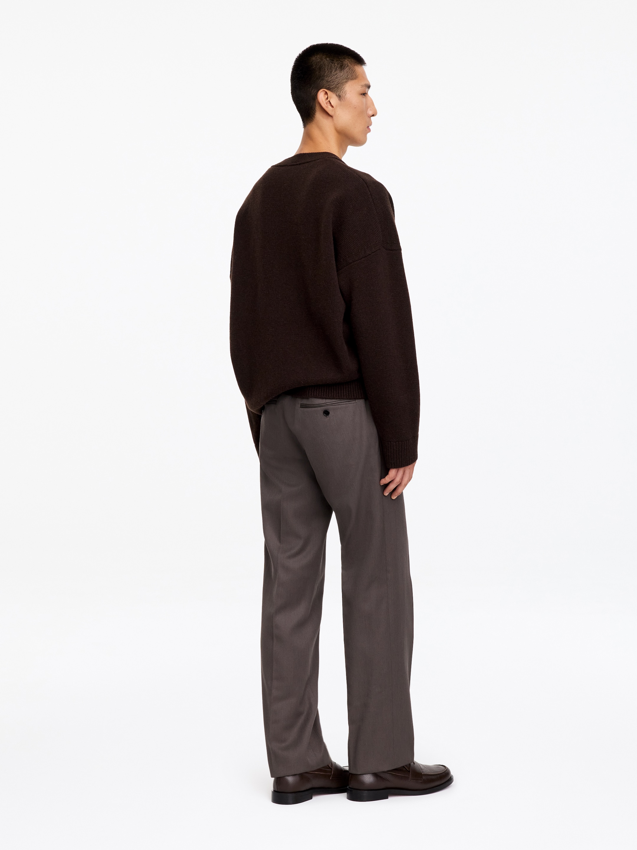 Pantalones de lana-algodón - Topo oscuro - Corte estándar - men - StillMedia/Lookbook - 5