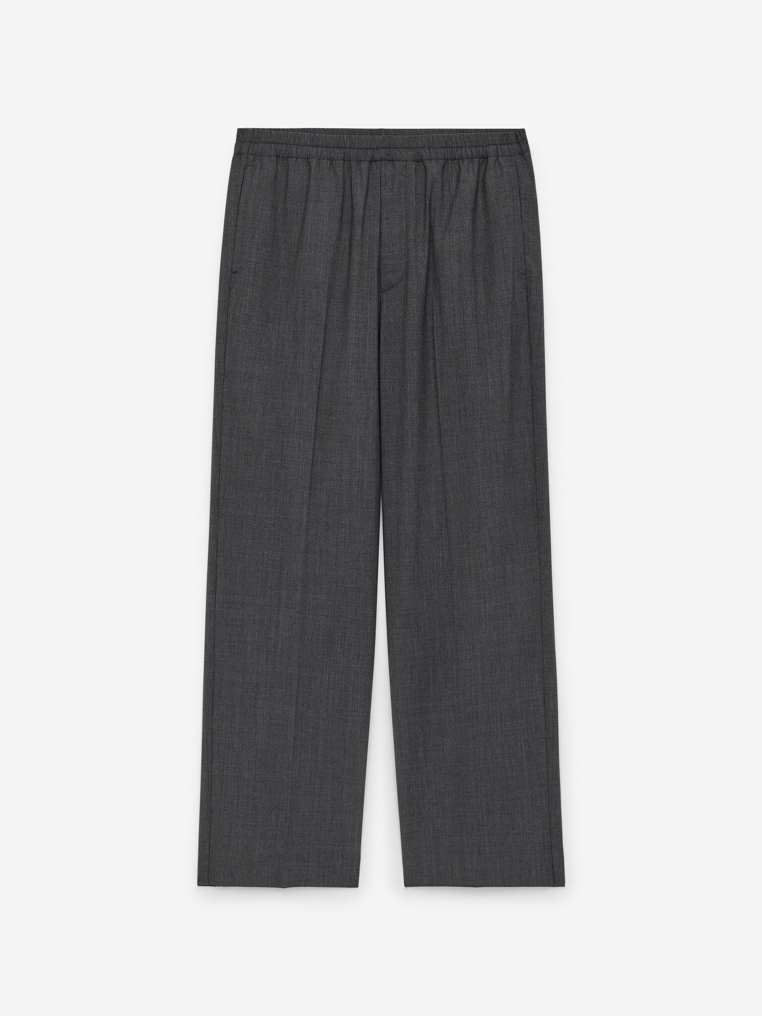 Pantalon en laine à cordon de serrage - gris - 2