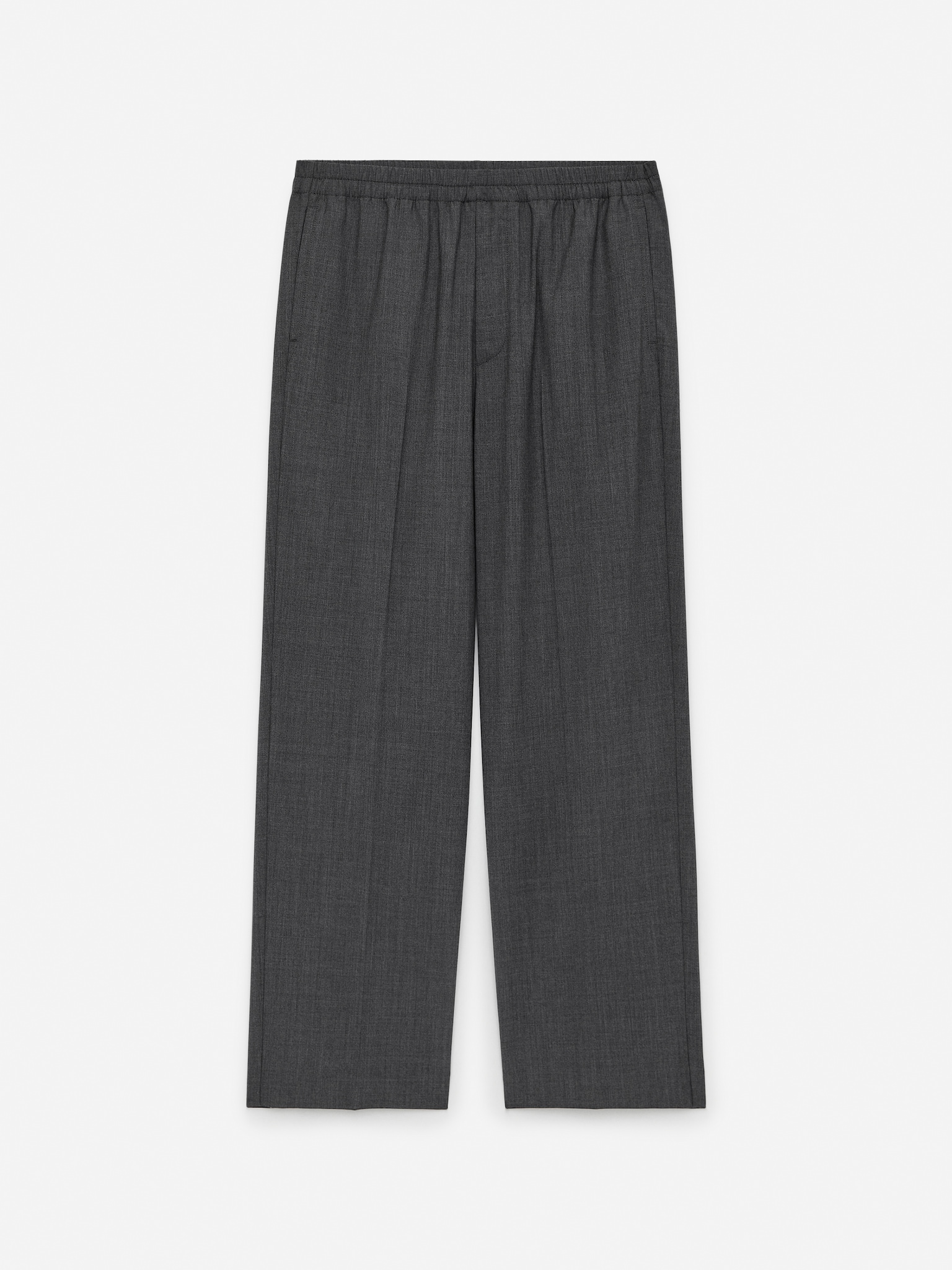Pantalon en laine à cordon de serrage - gris - 2