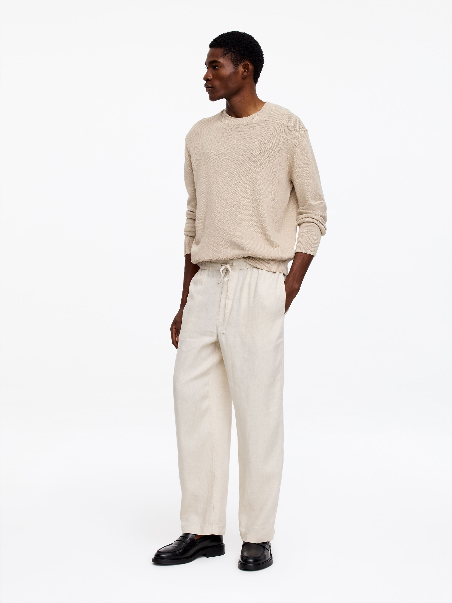Relaxed Linen Trousers - Beige - Relaxed fit - Men - StillMedia/Lookbook - 5