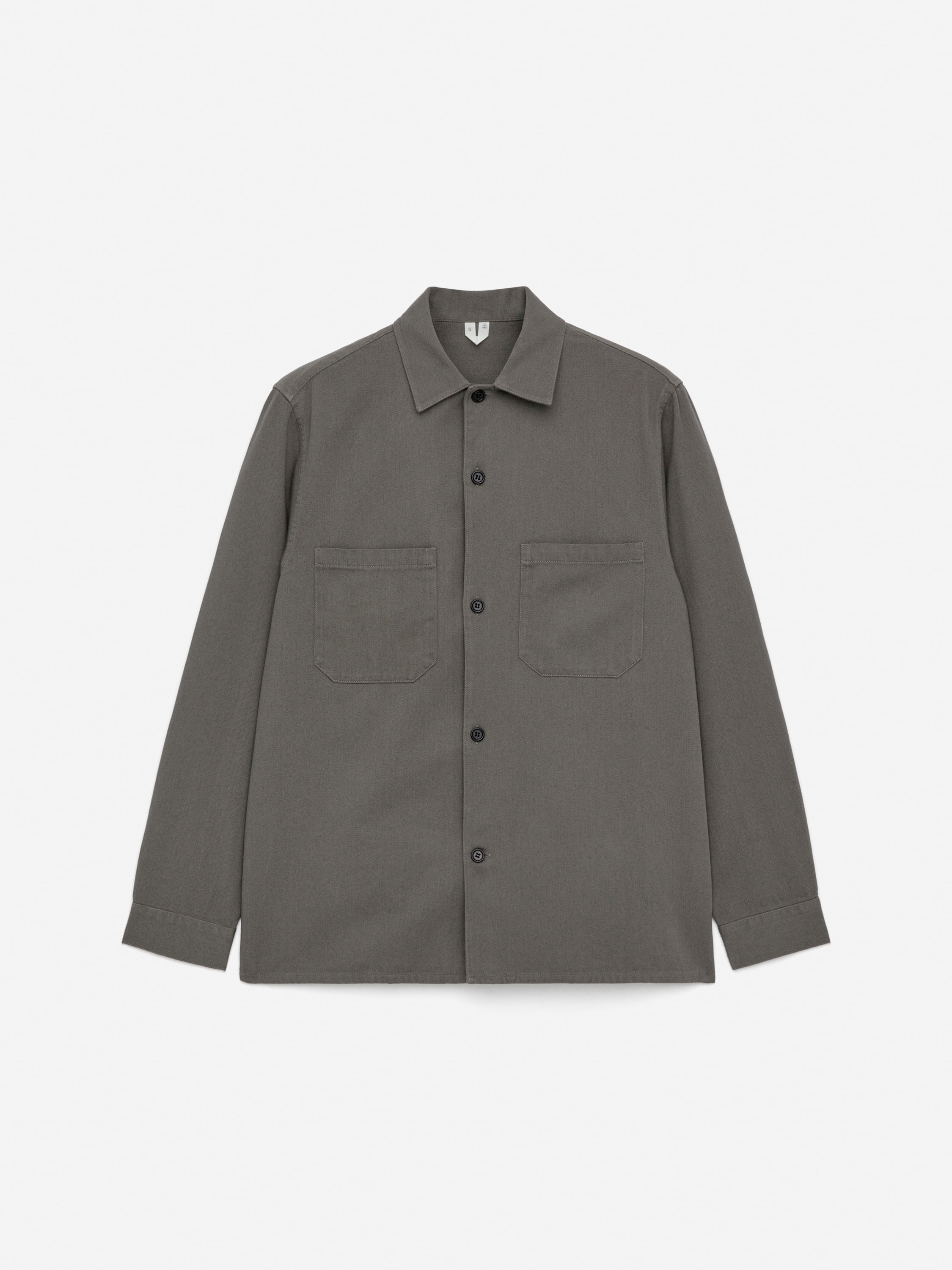 Cotton Twill Overshirt - Gris/Azul oscuro/Negro