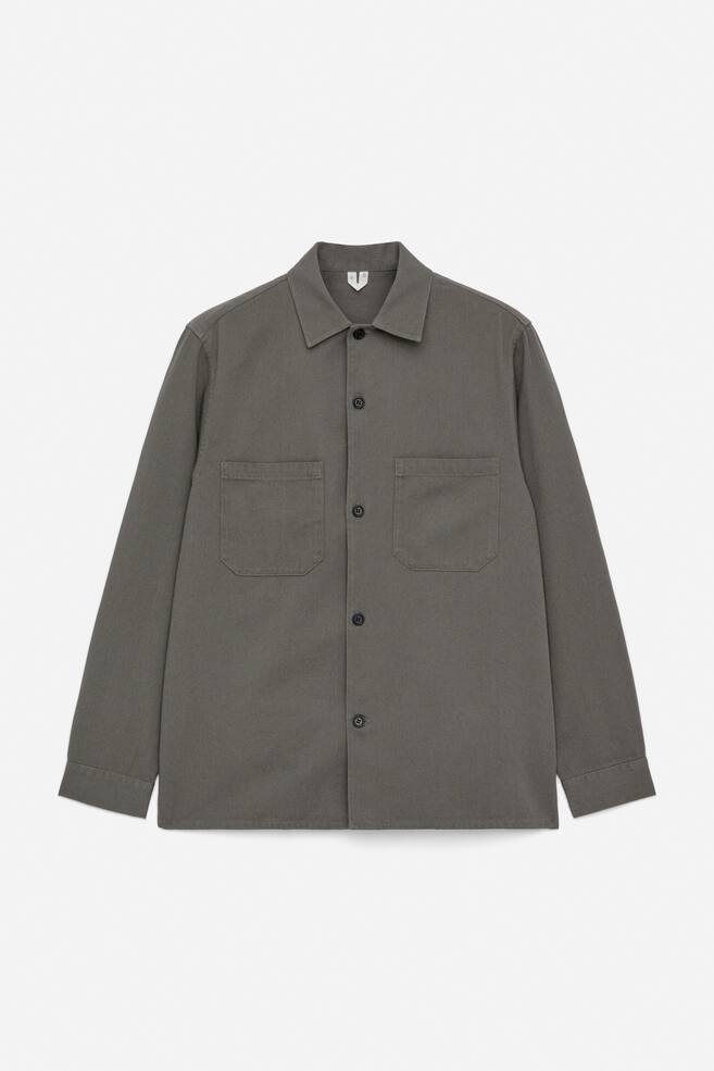 Cotton Twill Overshirt - Grey - 1