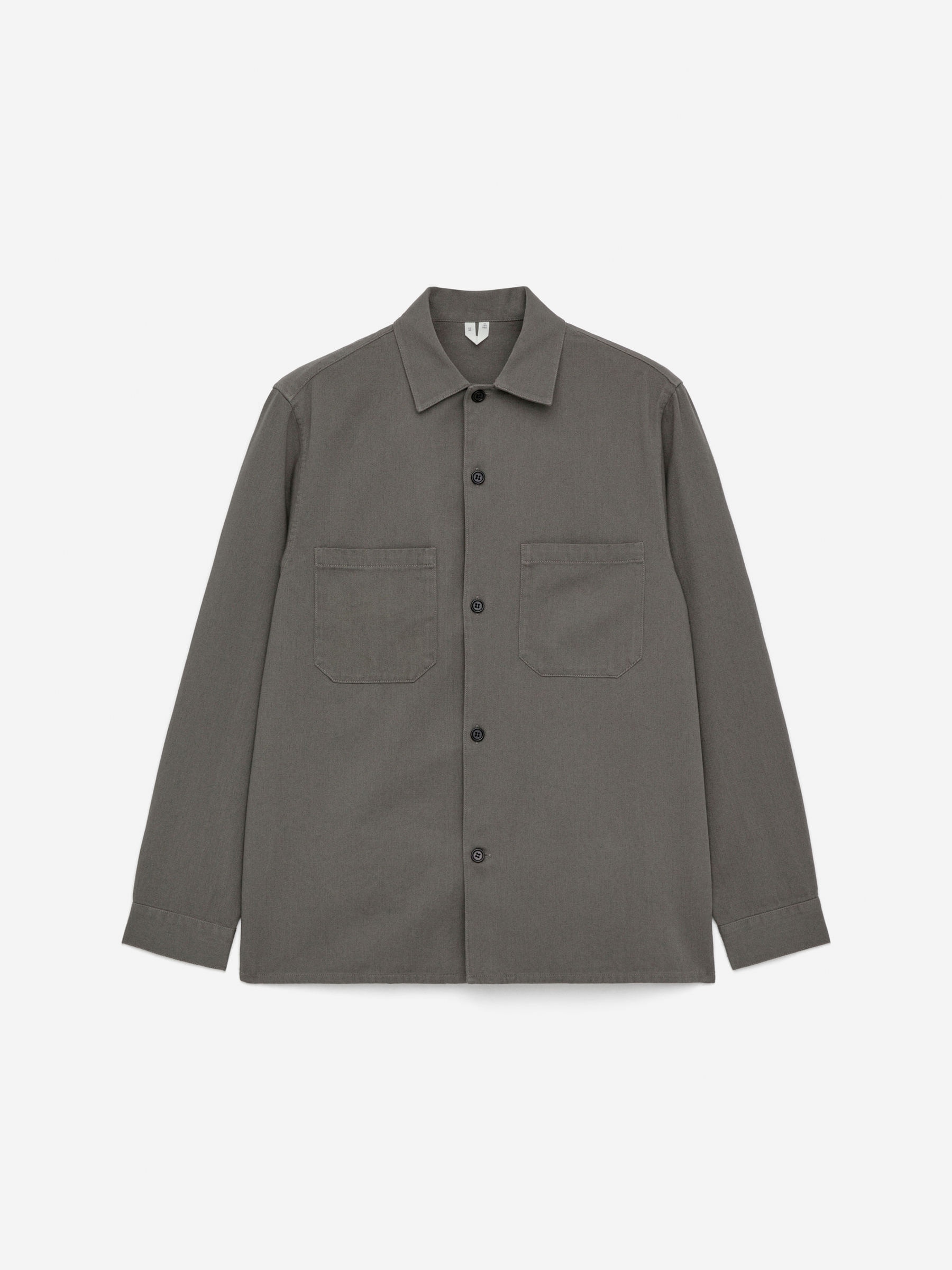 Cotton Twill Overshirt-Grey-16893