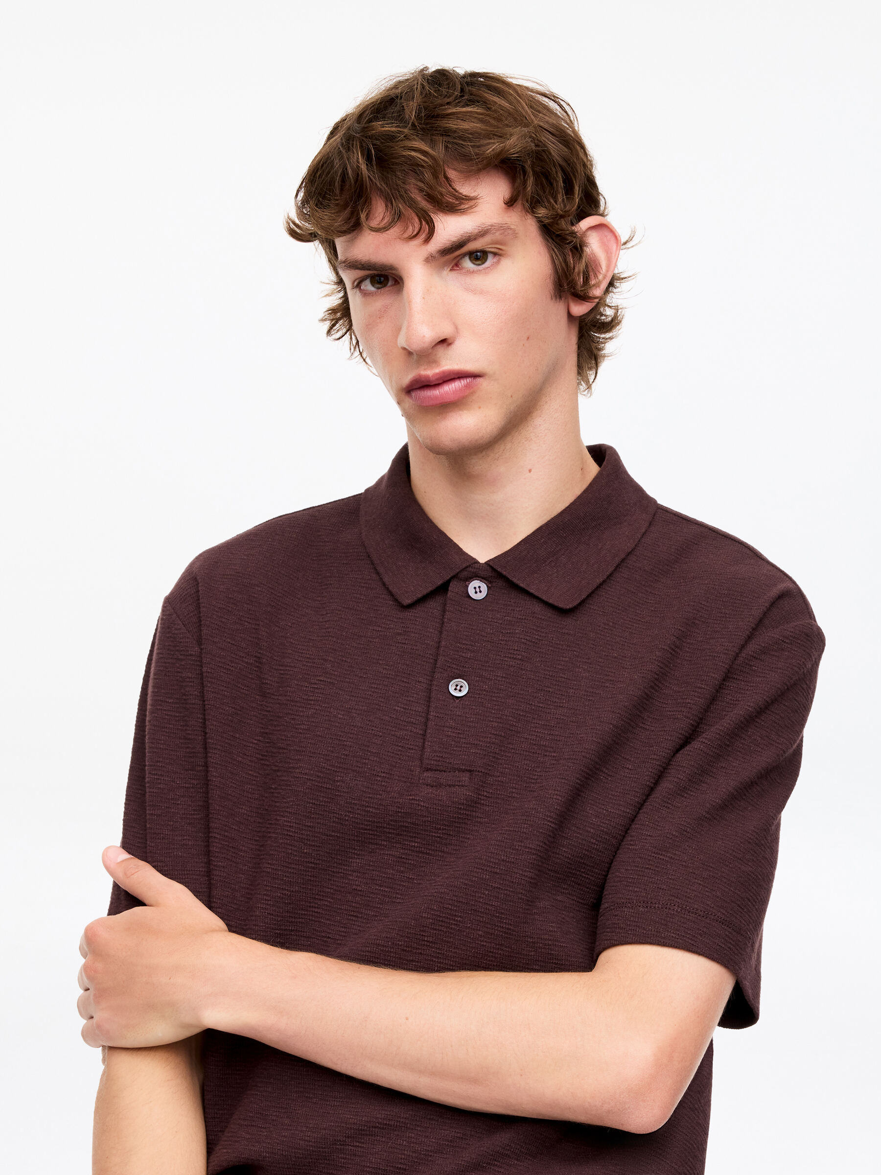 Polo en lin et coton - Marron - Regular fit - Homme - StillMedia/Lookbook - 3