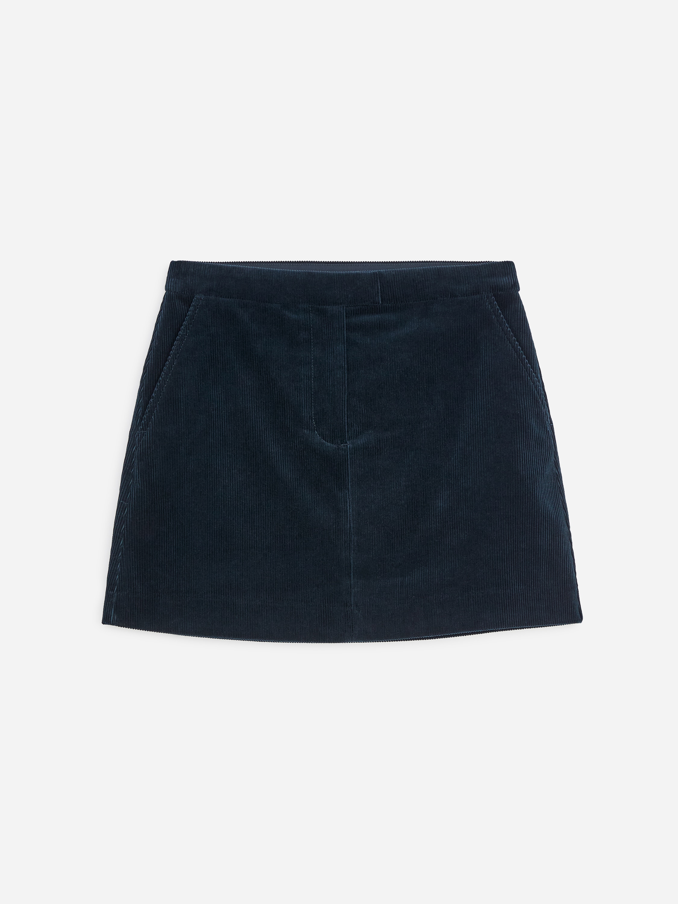 Corduroy Mini Skirt - Dark Blue/Pink