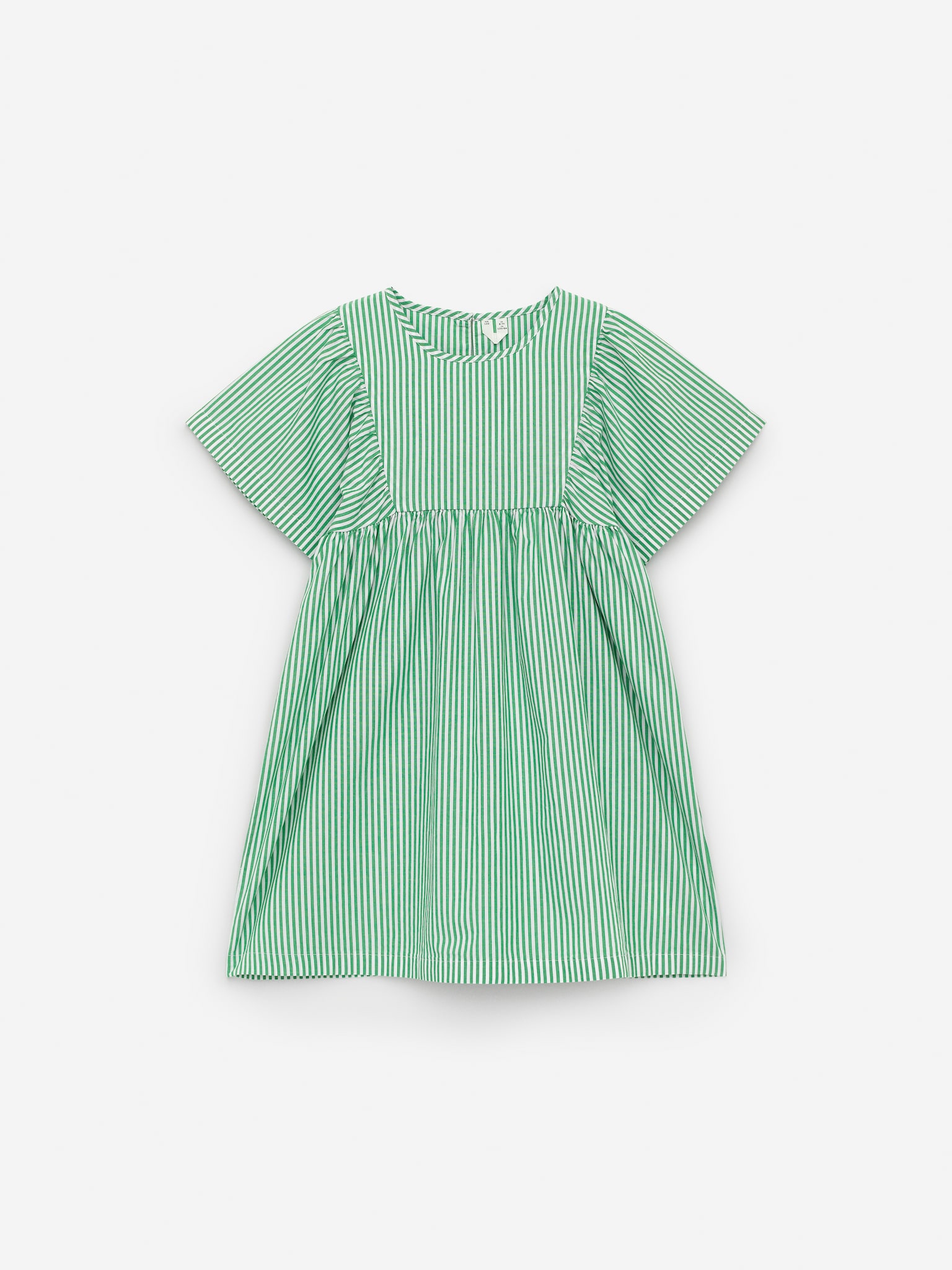 Rochie din poplin de bumbac - Green/White