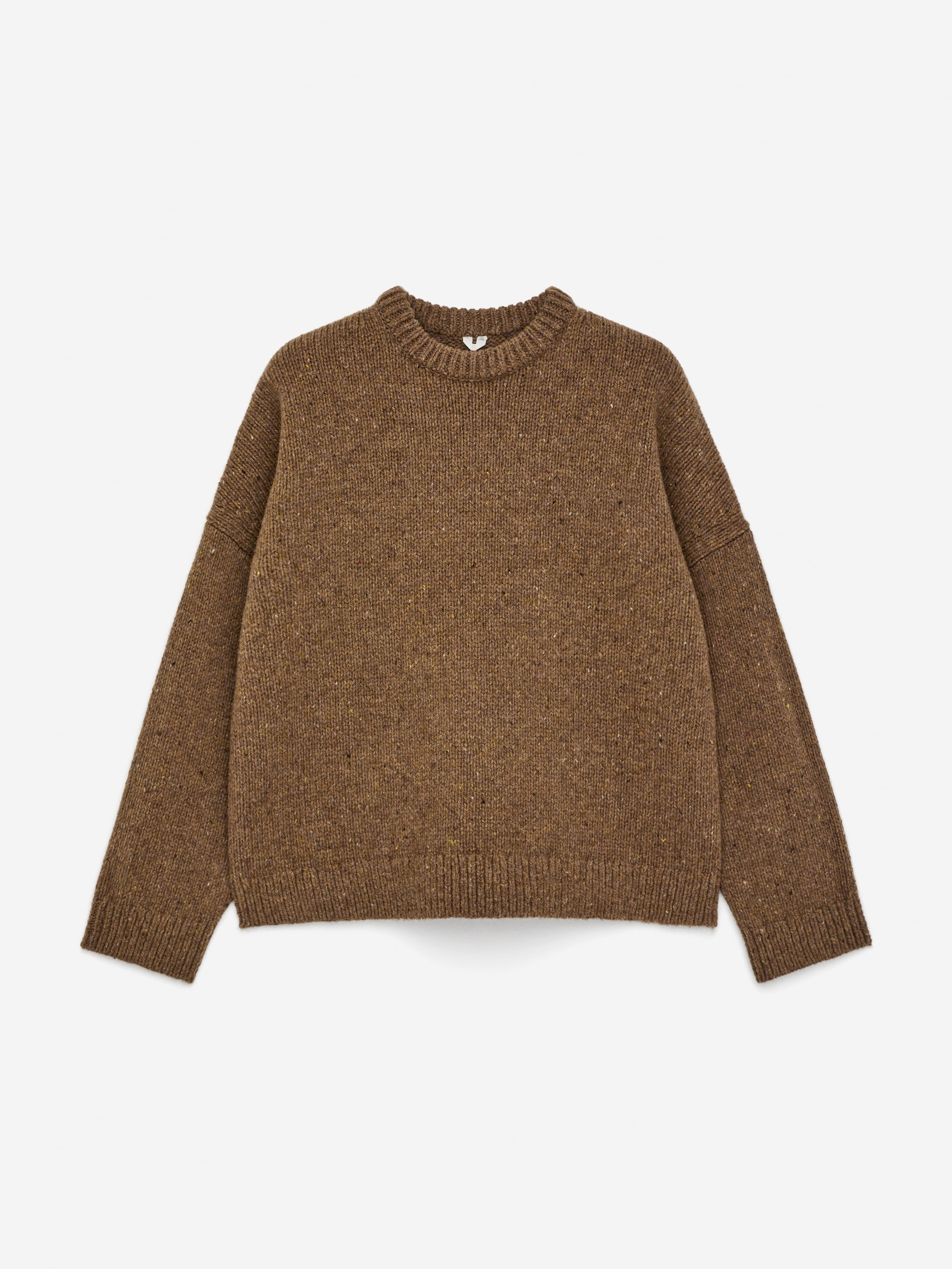 Wool Crew-Neck Jumper-#76654E-16888