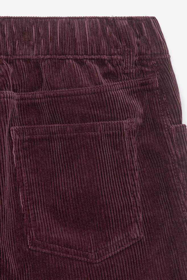 Wide Corduroy Trousers-Burgundy - 3
