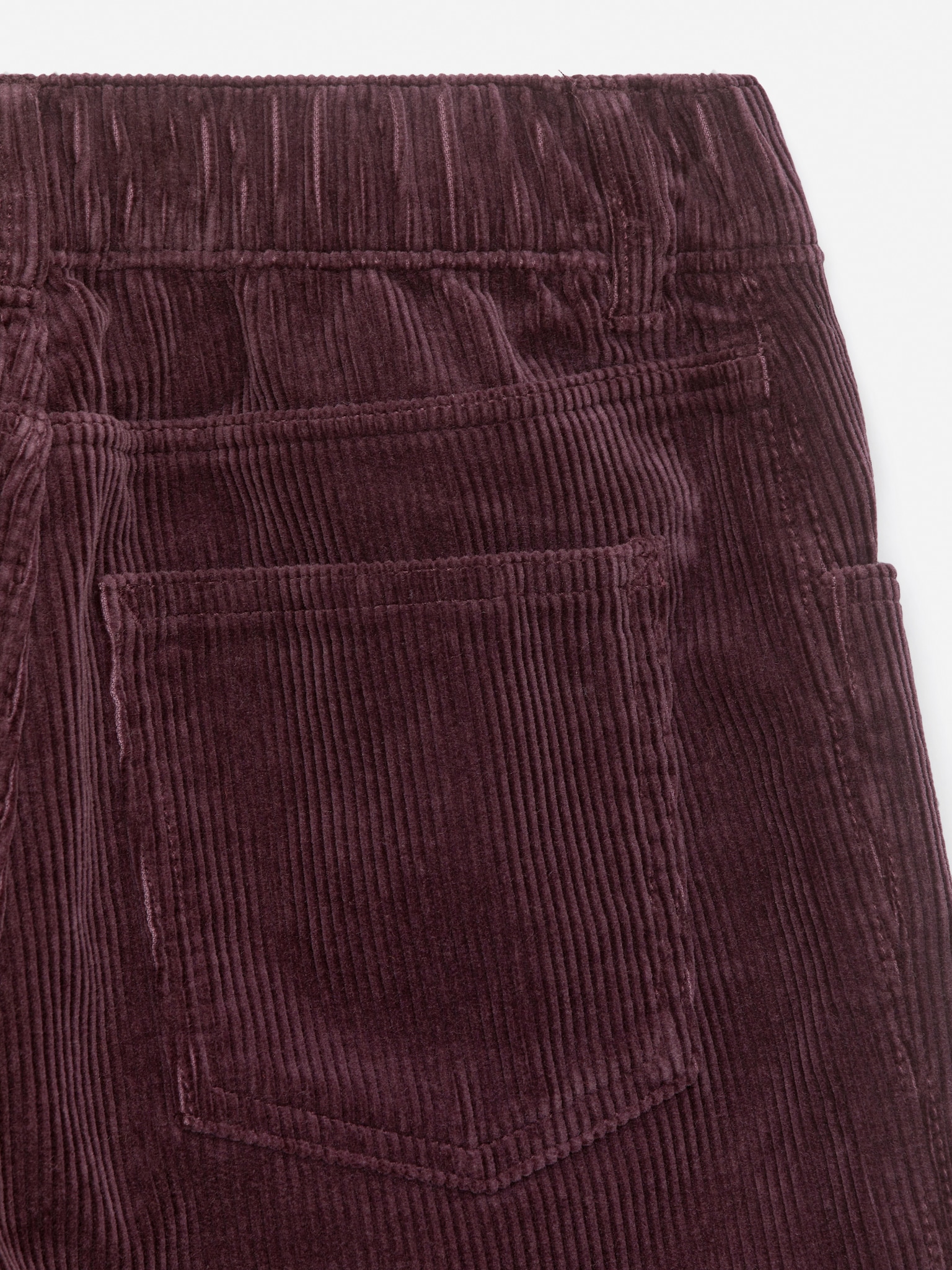 Pantalon large en velours côtelé - Bordeaux/Rose/Fleurs - 2