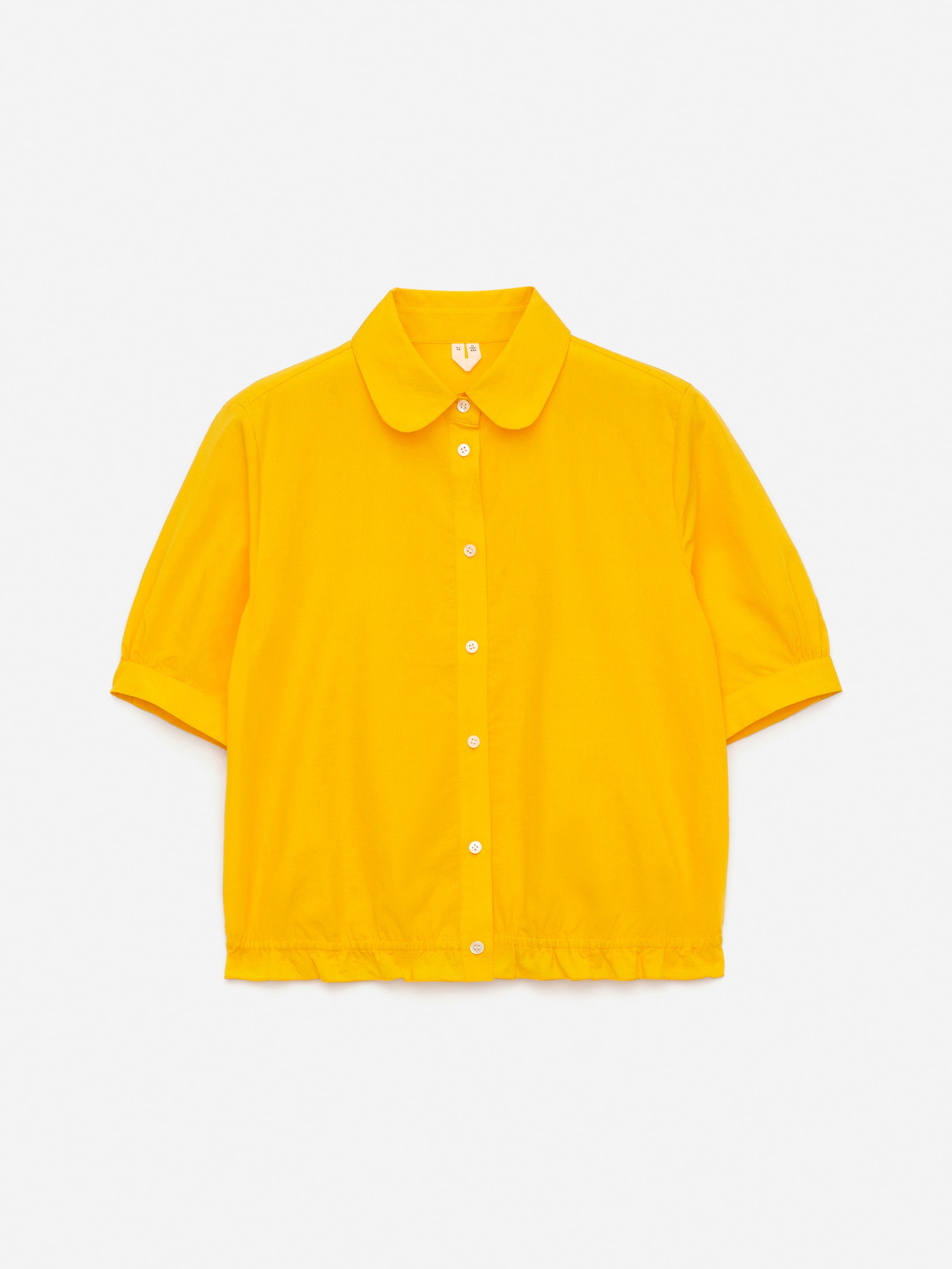 Camicetta con colletto arrotondato-Yellow-15450
