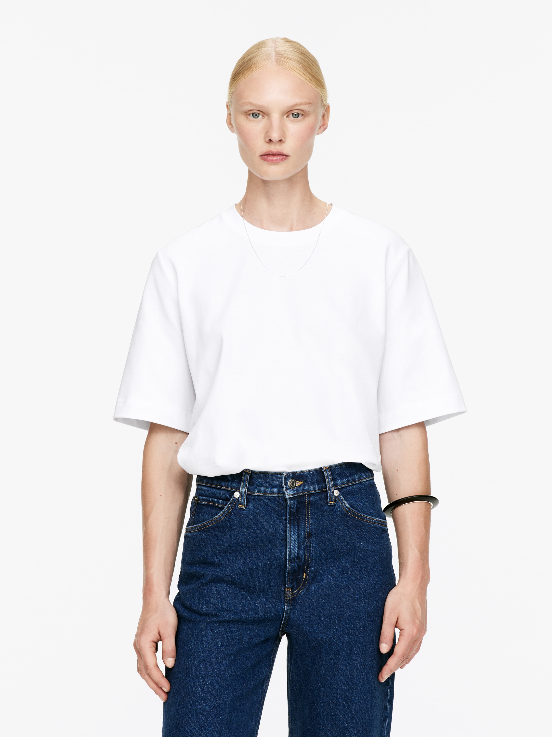 ALBA boxy tričko - White/Black/Modrá