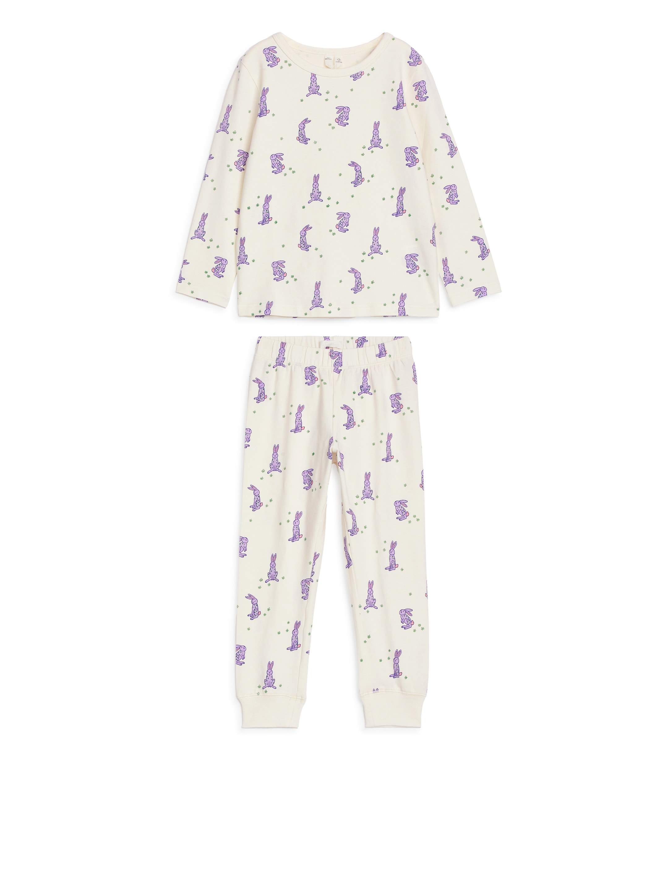 Conjunto de pijama de punto-White-12730
