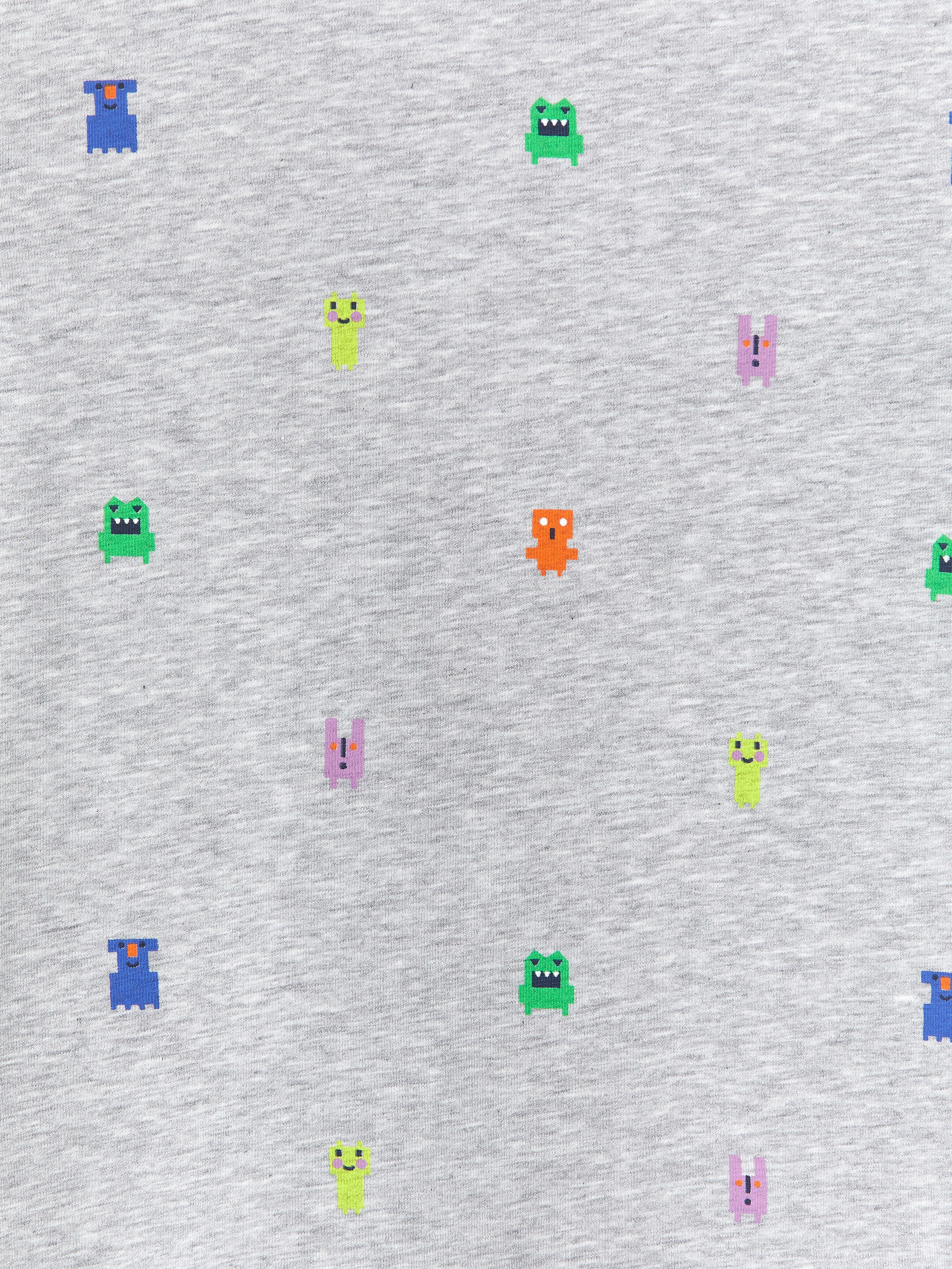 Näytä suurempi kuva: Shortsipyjamasetti trikoota - Meleerattu harmaa - Kids | H&M FI 3