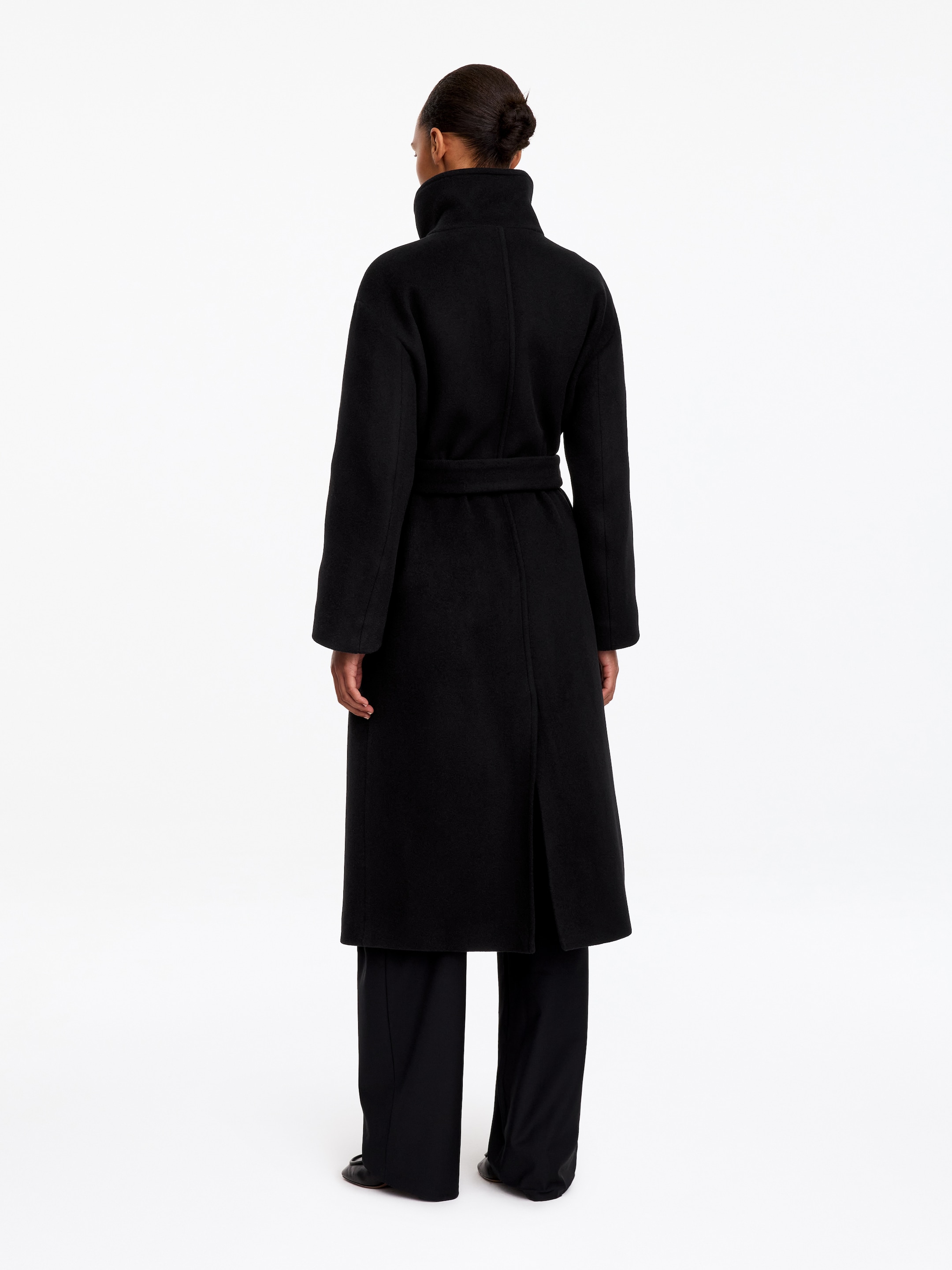 Mantel aus Wollmischung mit Gürtel - Schwarz - Regular Fit - women - StillMedia/Lookbook - 8